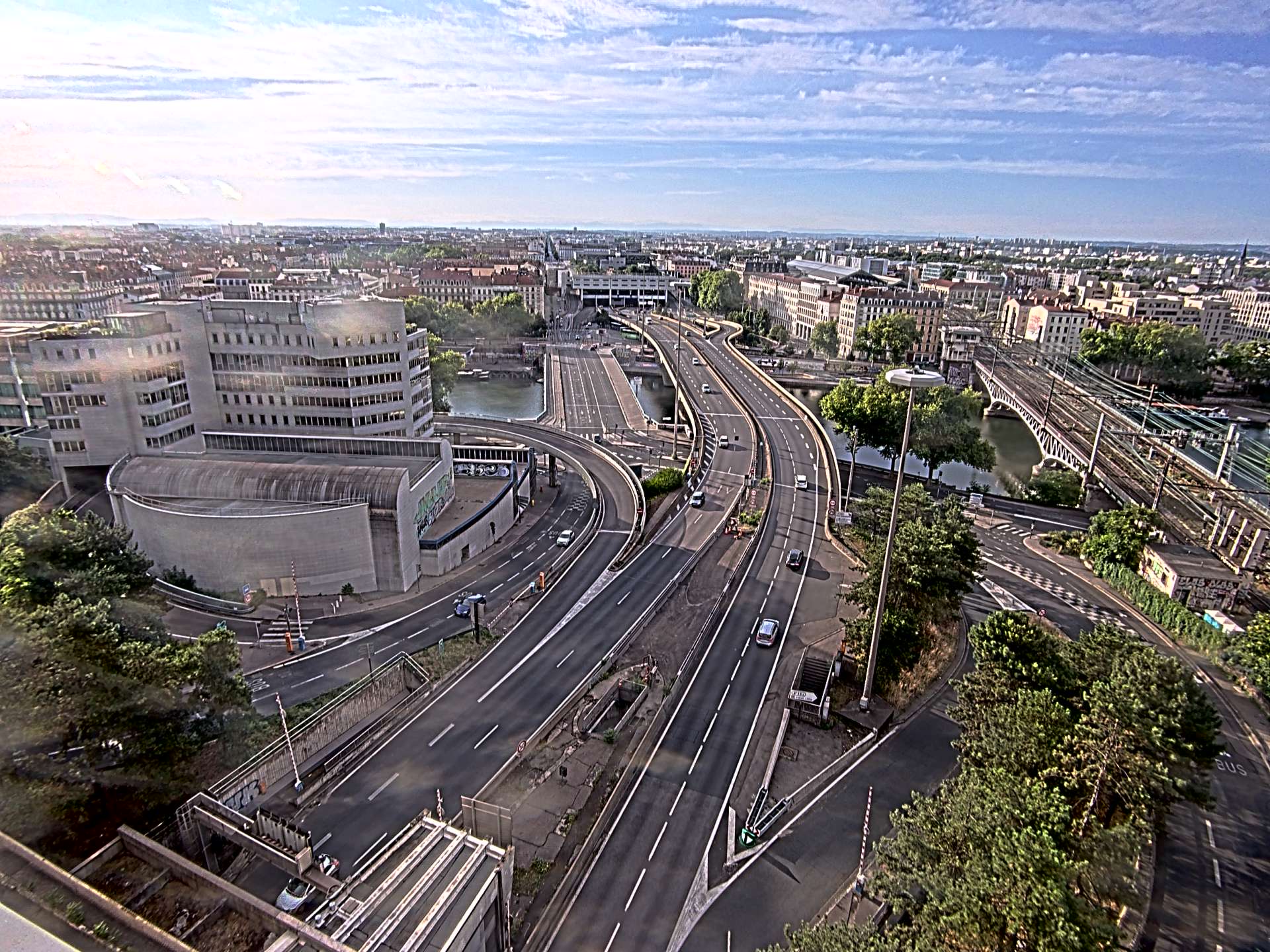 Caméra autoroute à Lyon Perrache à l'entrée Sud du Tunnel sous Fourvière, en direction de Marseille