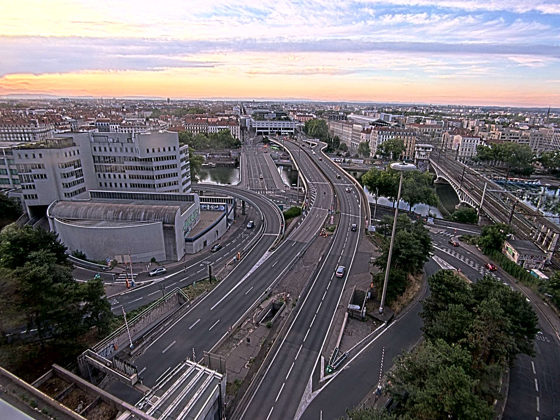 Caméra autoroute à Lyon Perrache à l'entrée Sud du Tunnel sous Fourvière, en direction de Marseille