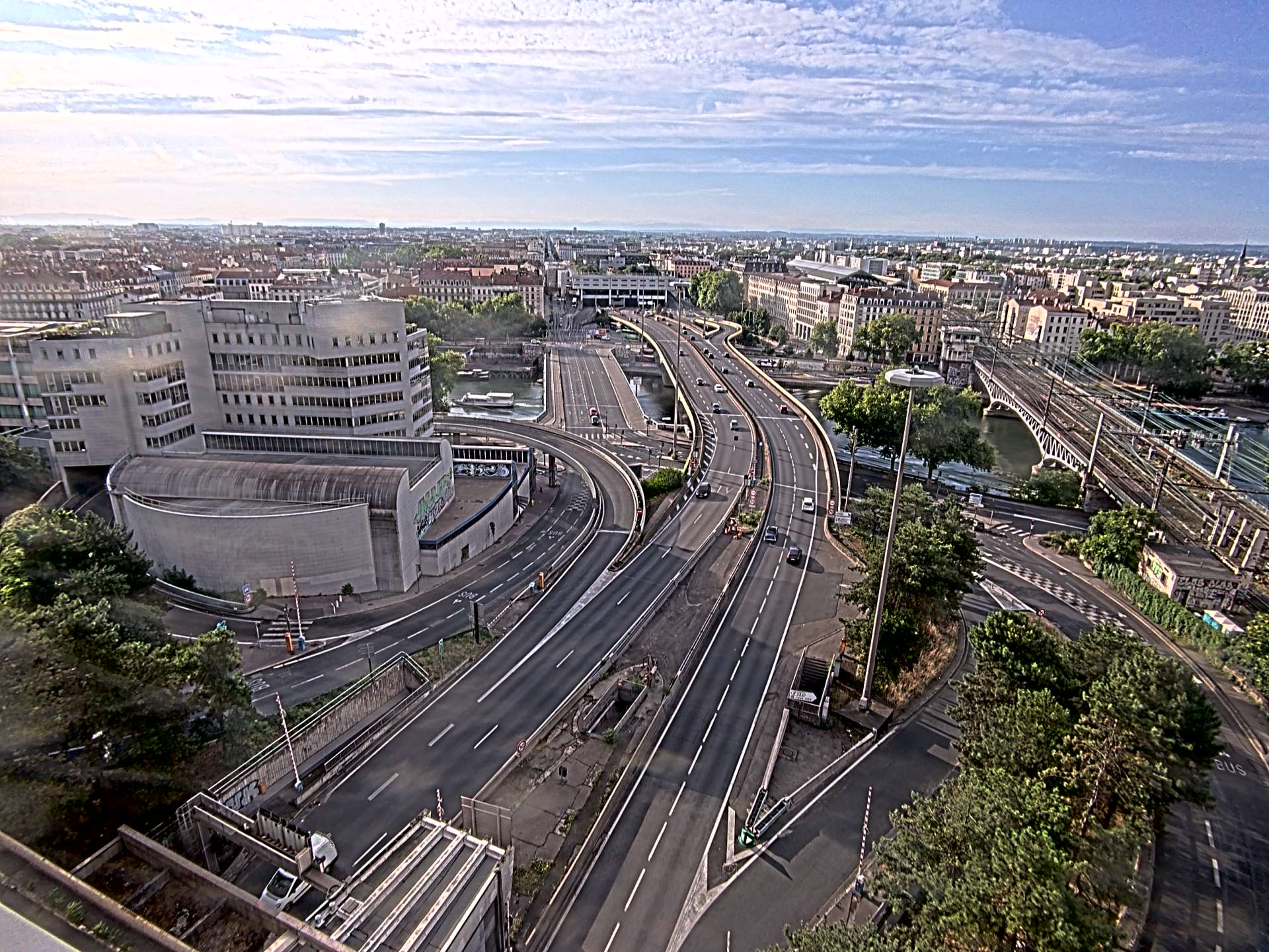 Caméra autoroute à Lyon Perrache à l'entrée Sud du Tunnel sous Fourvière, en direction de Marseille