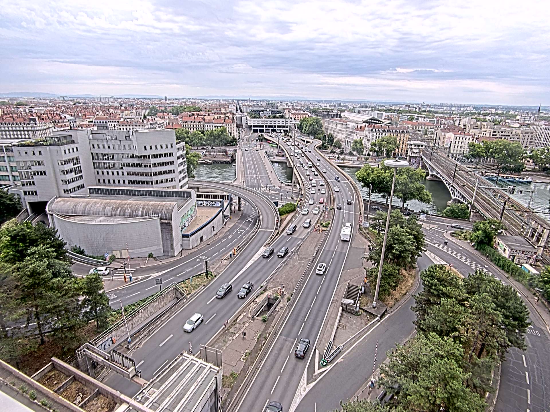 Caméra autoroute à Lyon Perrache à l'entrée Sud du Tunnel sous Fourvière, en direction de Marseille