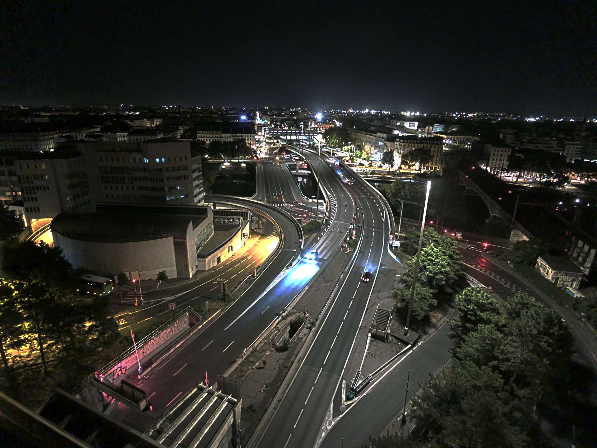 Caméra autoroute à Lyon Perrache à l'entrée Sud du Tunnel sous Fourvière, en direction de Marseille