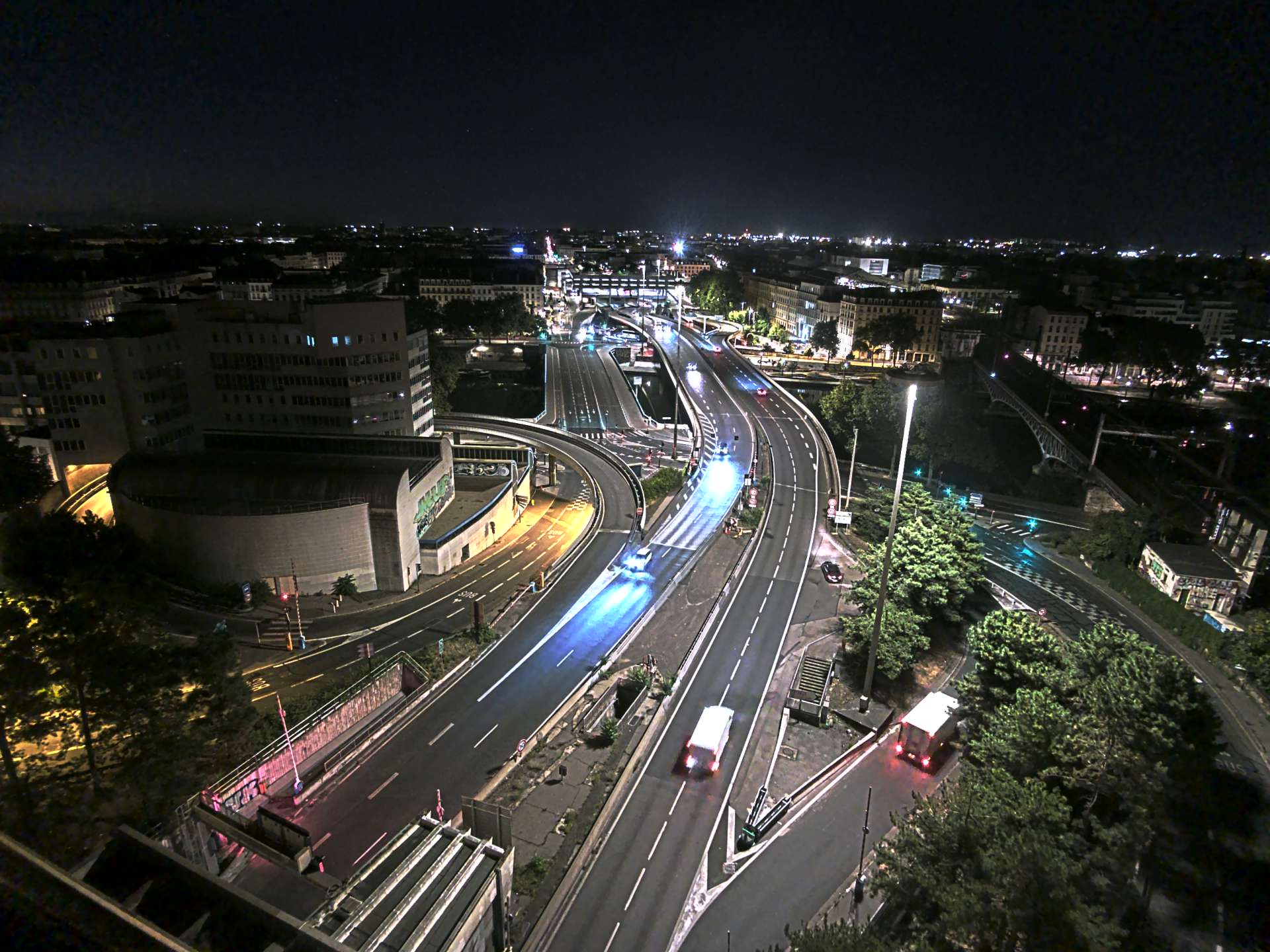 Caméra autoroute à Lyon Perrache à l'entrée Sud du Tunnel sous Fourvière, en direction de Marseille
