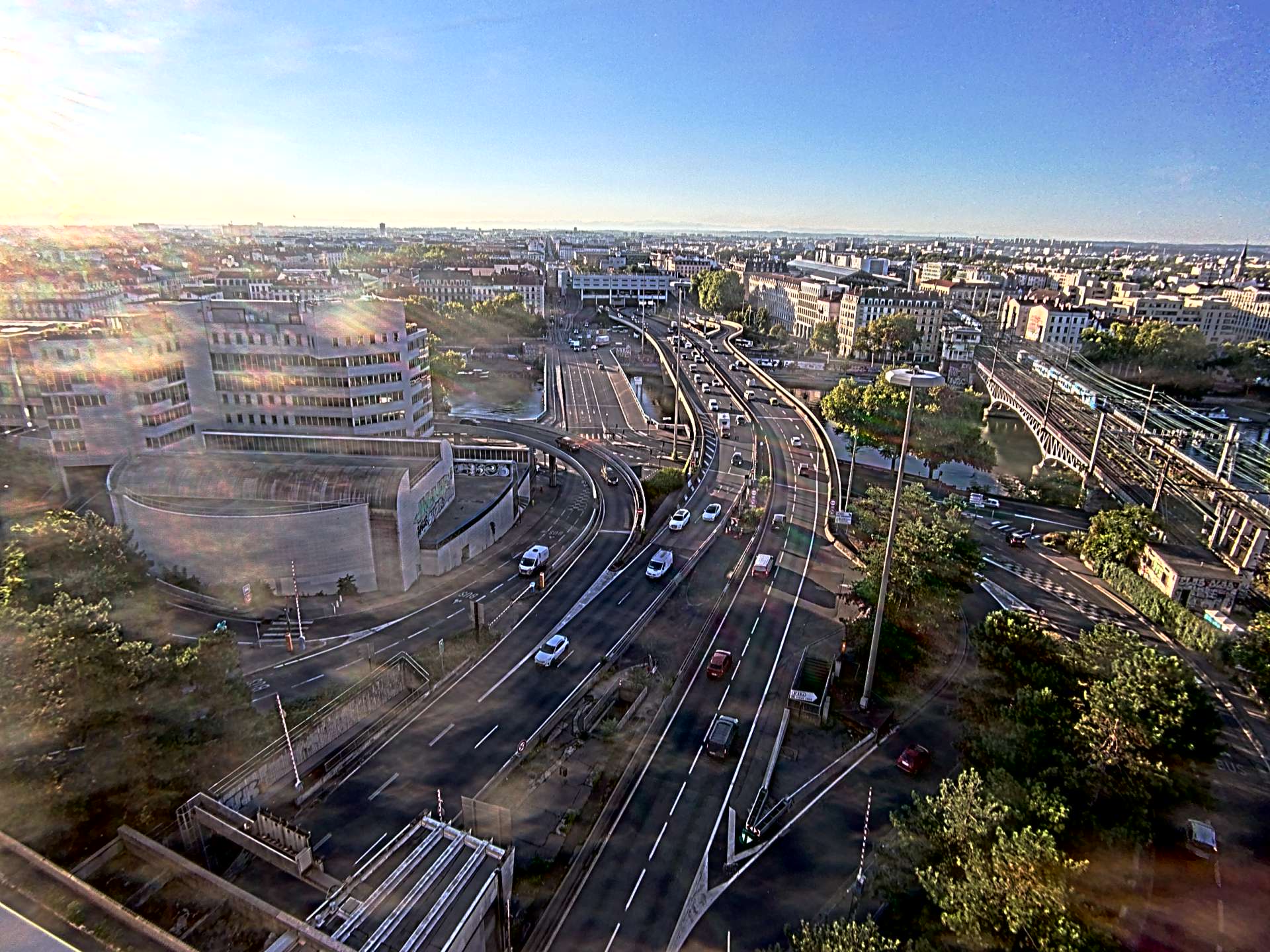 Caméra autoroute à Lyon Perrache à l'entrée Sud du Tunnel sous Fourvière, en direction de Marseille