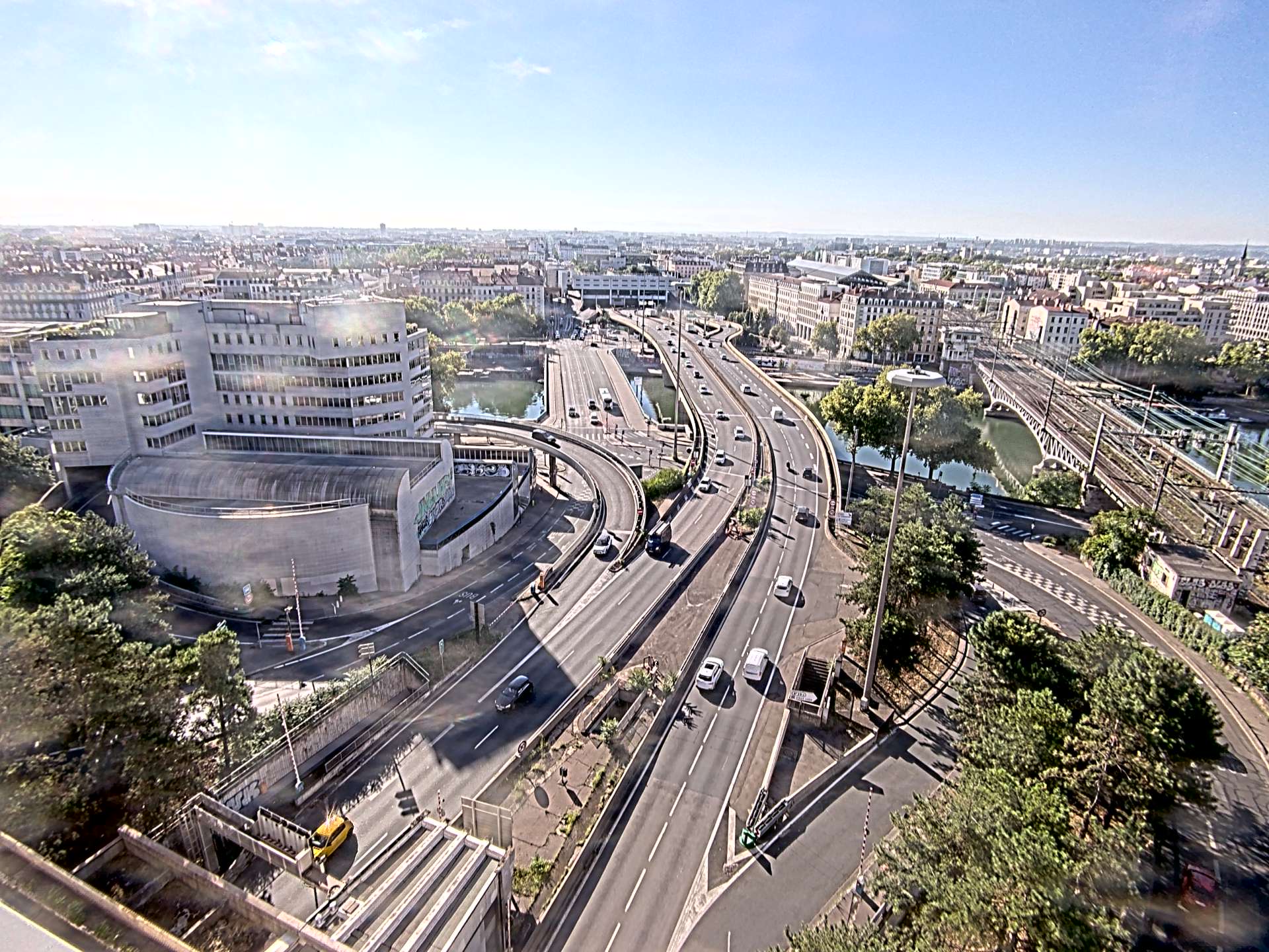 Caméra autoroute à Lyon Perrache à l'entrée Sud du Tunnel sous Fourvière, en direction de Marseille