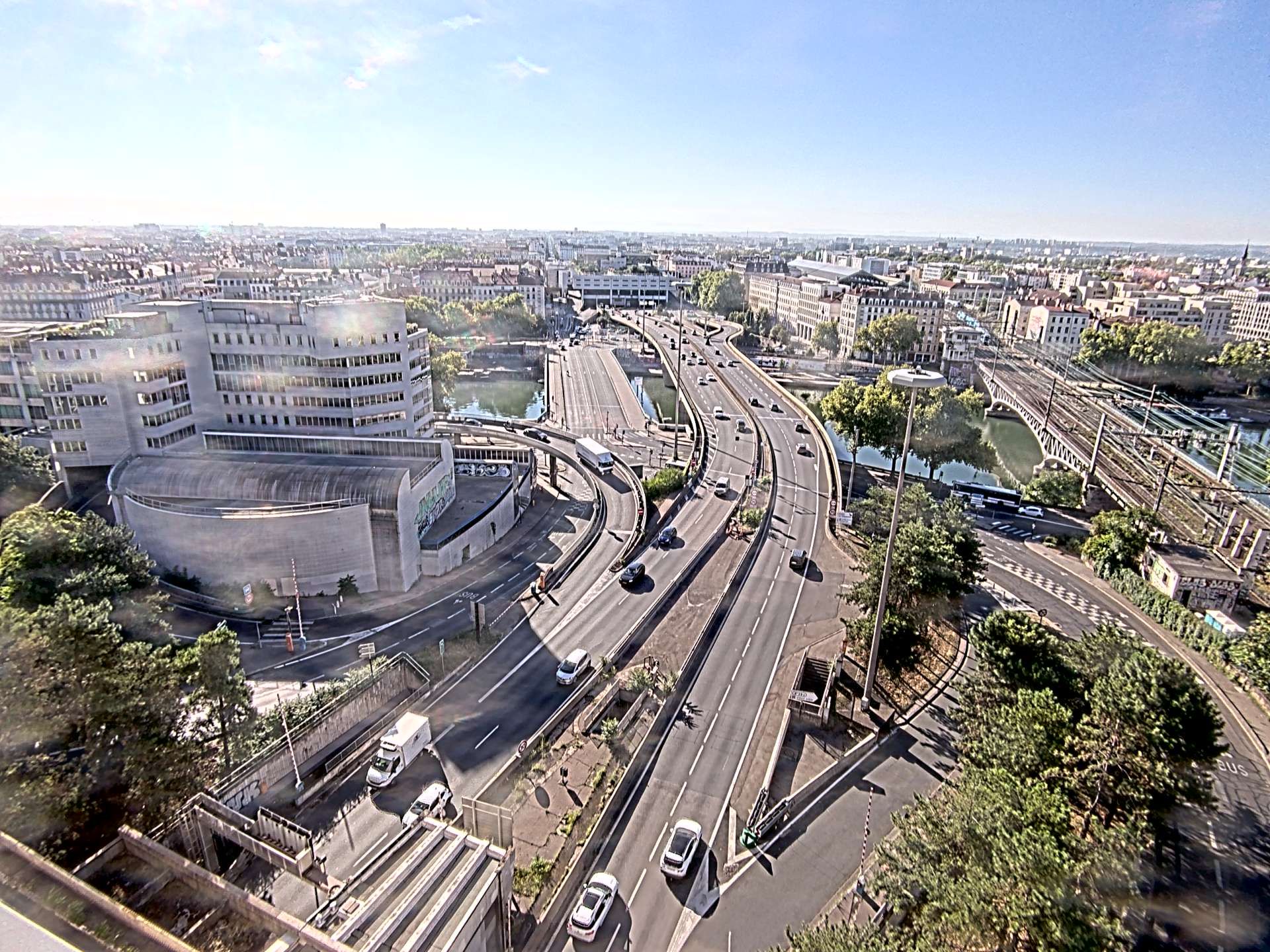 Caméra autoroute à Lyon Perrache à l'entrée Sud du Tunnel sous Fourvière, en direction de Marseille