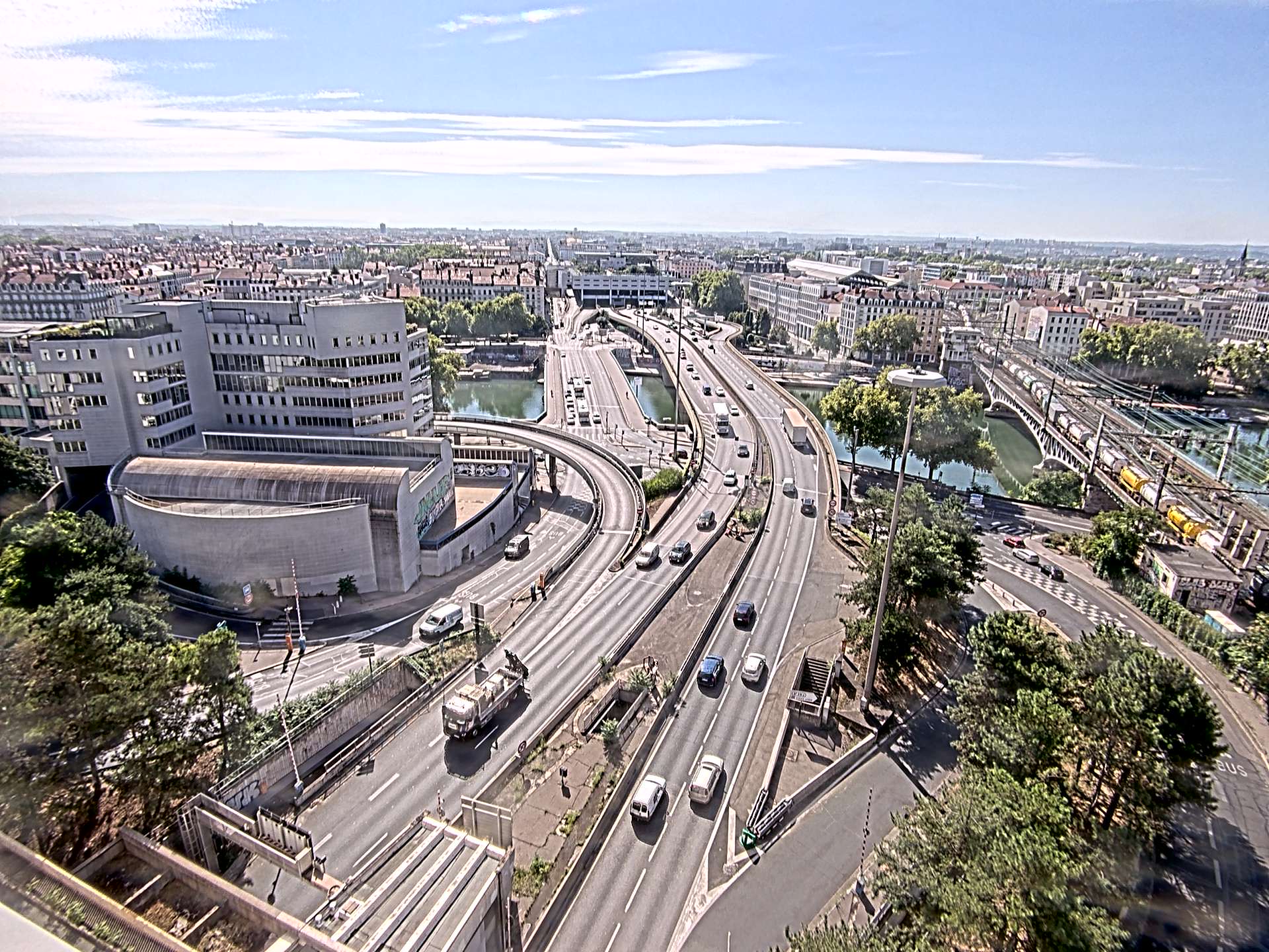Caméra autoroute à Lyon Perrache à l'entrée Sud du Tunnel sous Fourvière, en direction de Marseille