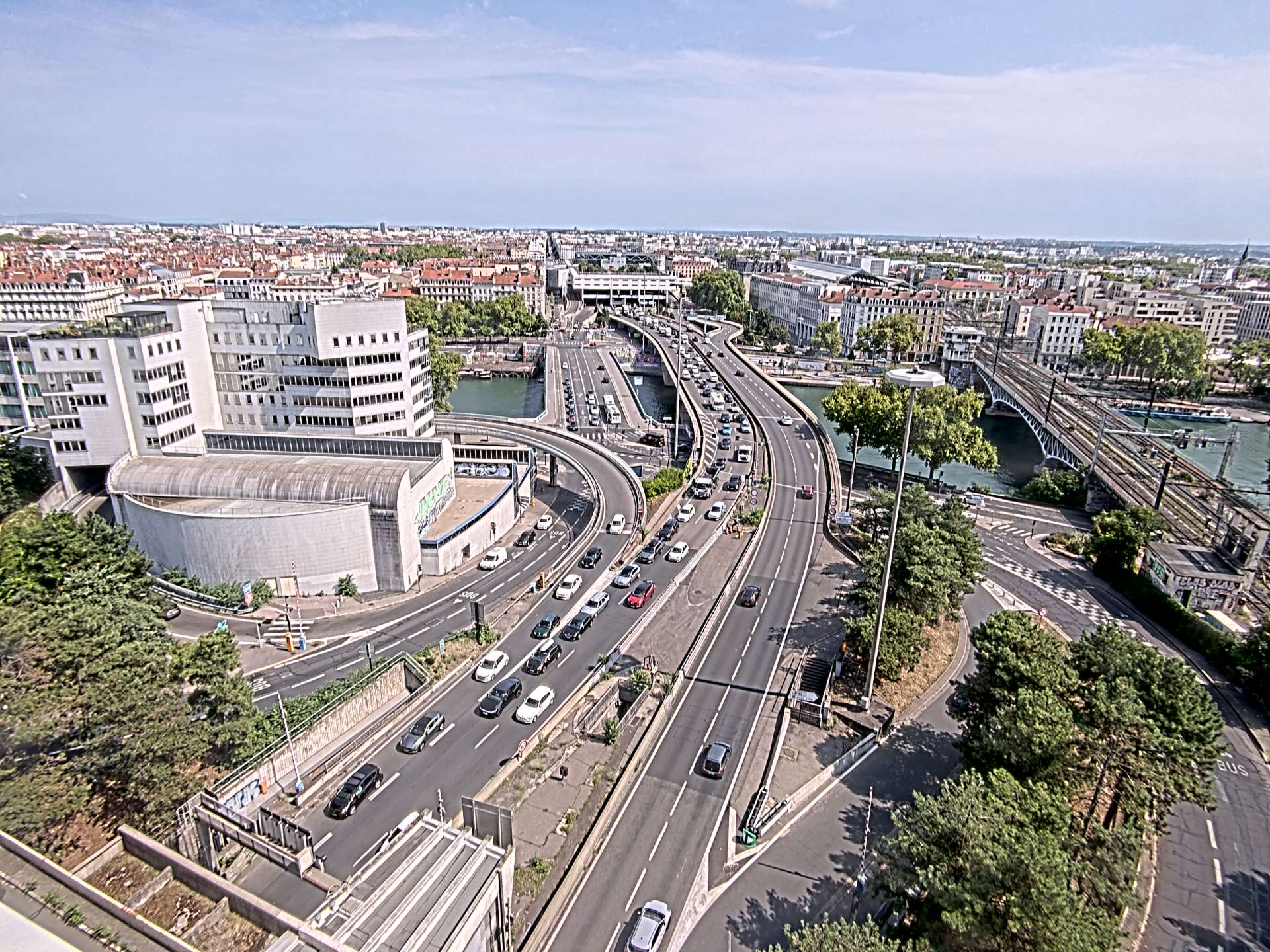 Caméra autoroute à Lyon Perrache à l'entrée Sud du Tunnel sous Fourvière, en direction de Marseille