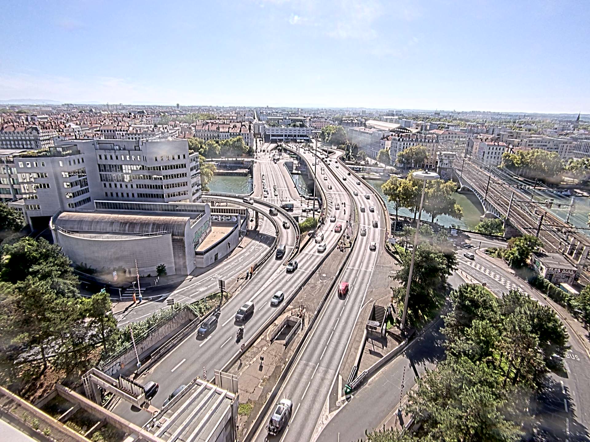 Caméra autoroute à Lyon Perrache à l'entrée Sud du Tunnel sous Fourvière, en direction de Marseille