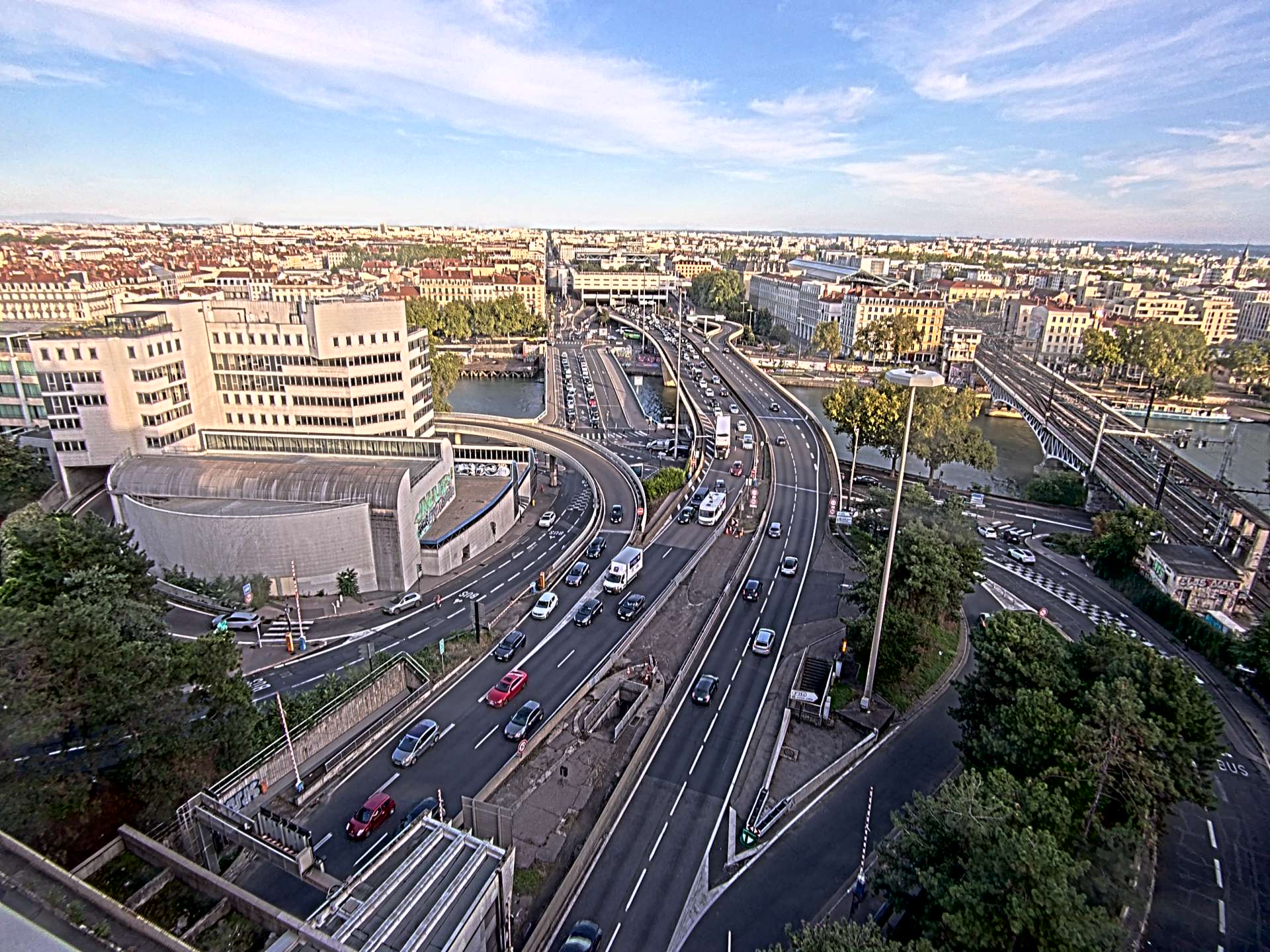 Caméra autoroute à Lyon Perrache à l'entrée Sud du Tunnel sous Fourvière, en direction de Marseille