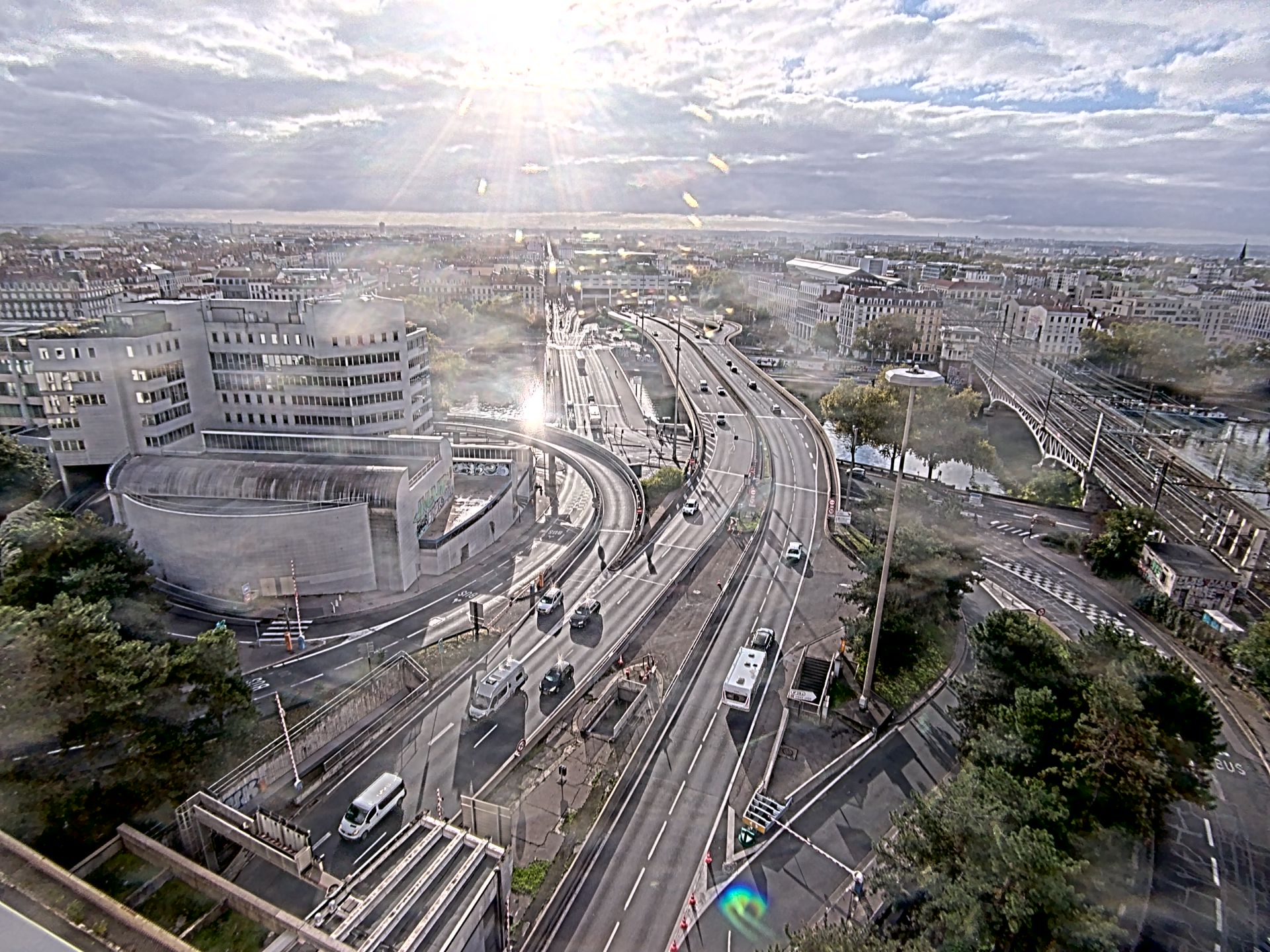 Caméra autoroute à Lyon Perrache à l'entrée Sud du Tunnel sous Fourvière, en direction de Marseille