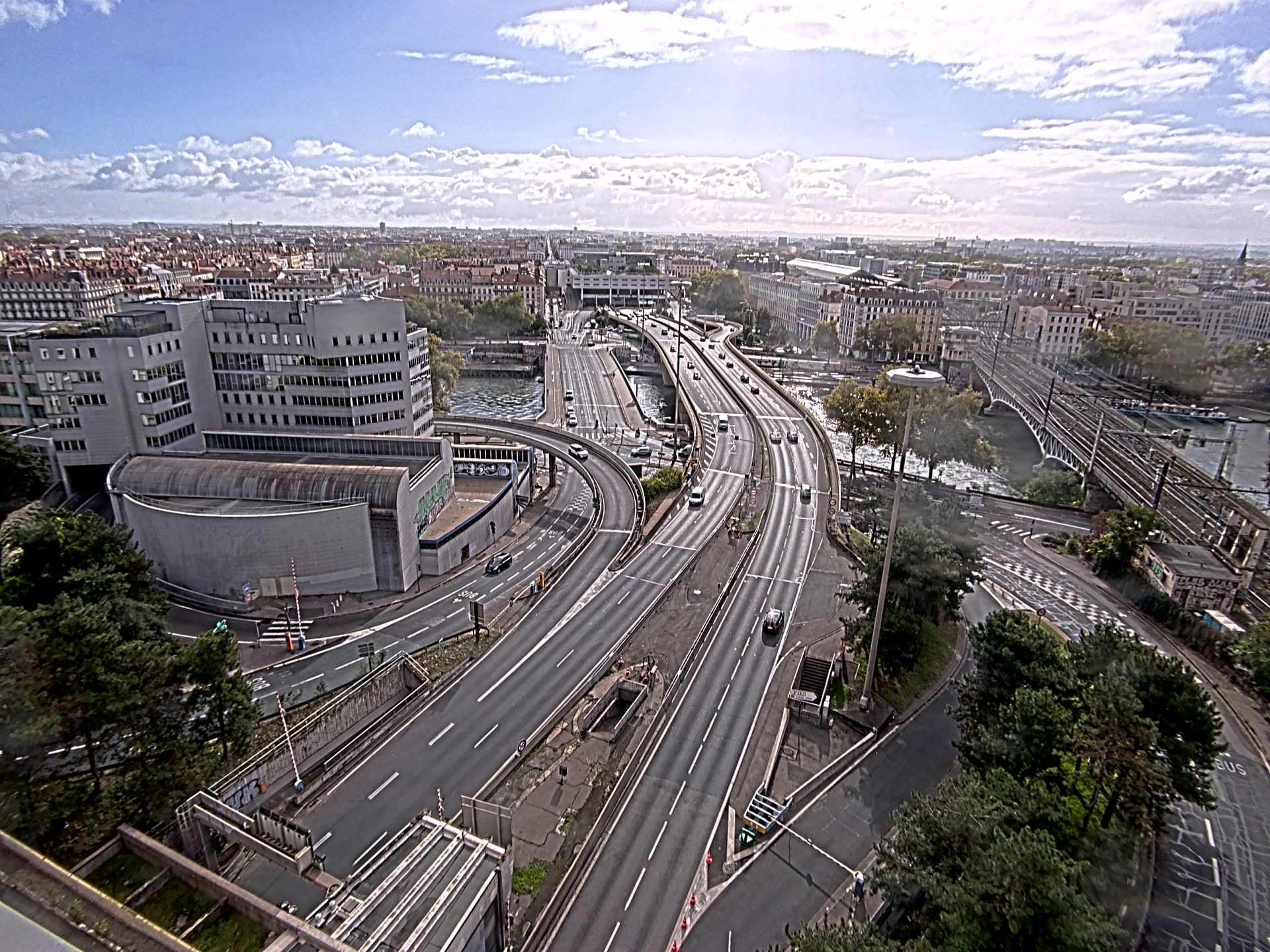 Caméra autoroute à Lyon Perrache à l'entrée Sud du Tunnel sous Fourvière, en direction de Marseille