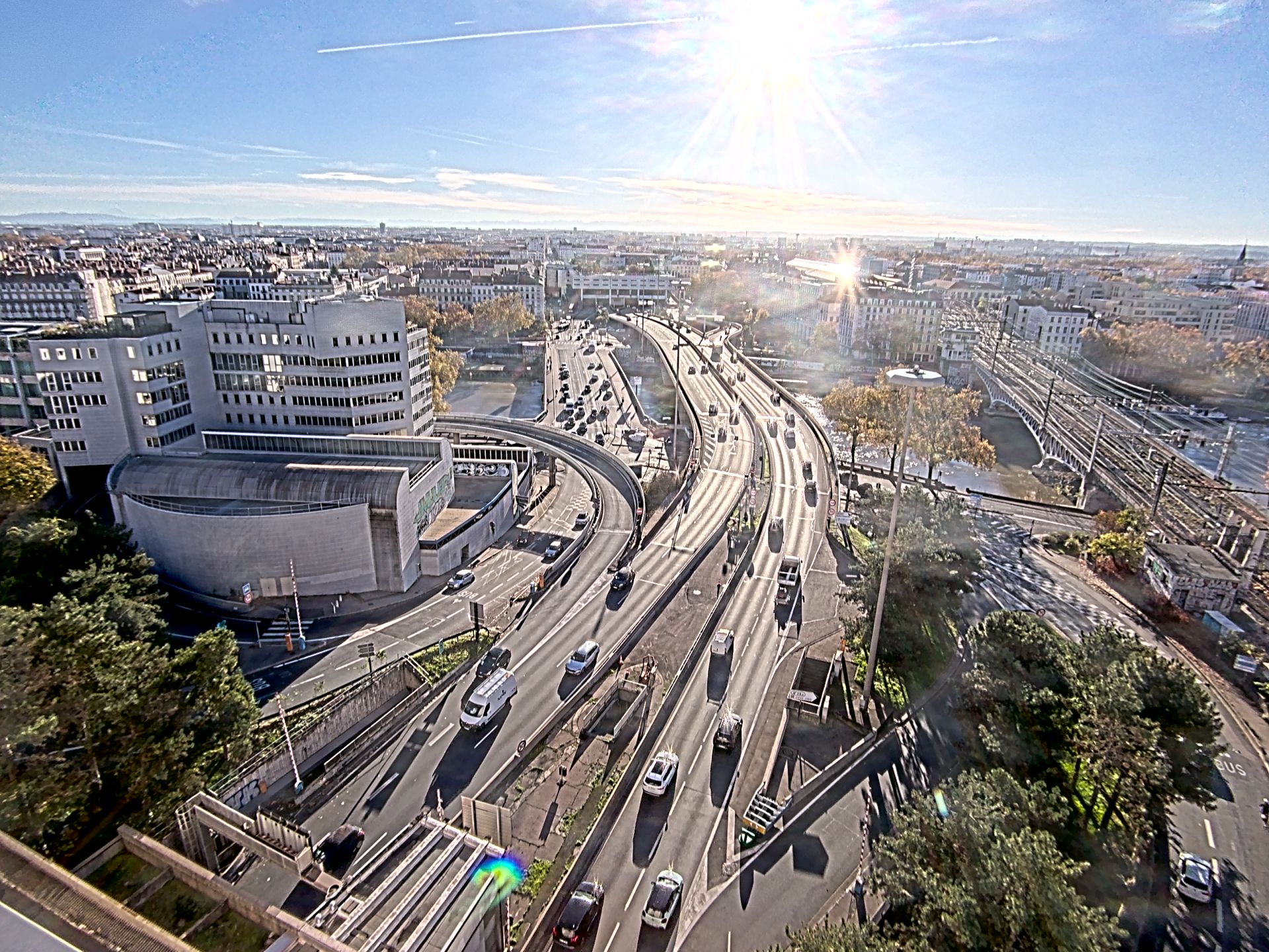 Caméra autoroute à Lyon Perrache à l'entrée Sud du Tunnel sous Fourvière, en direction de Marseille