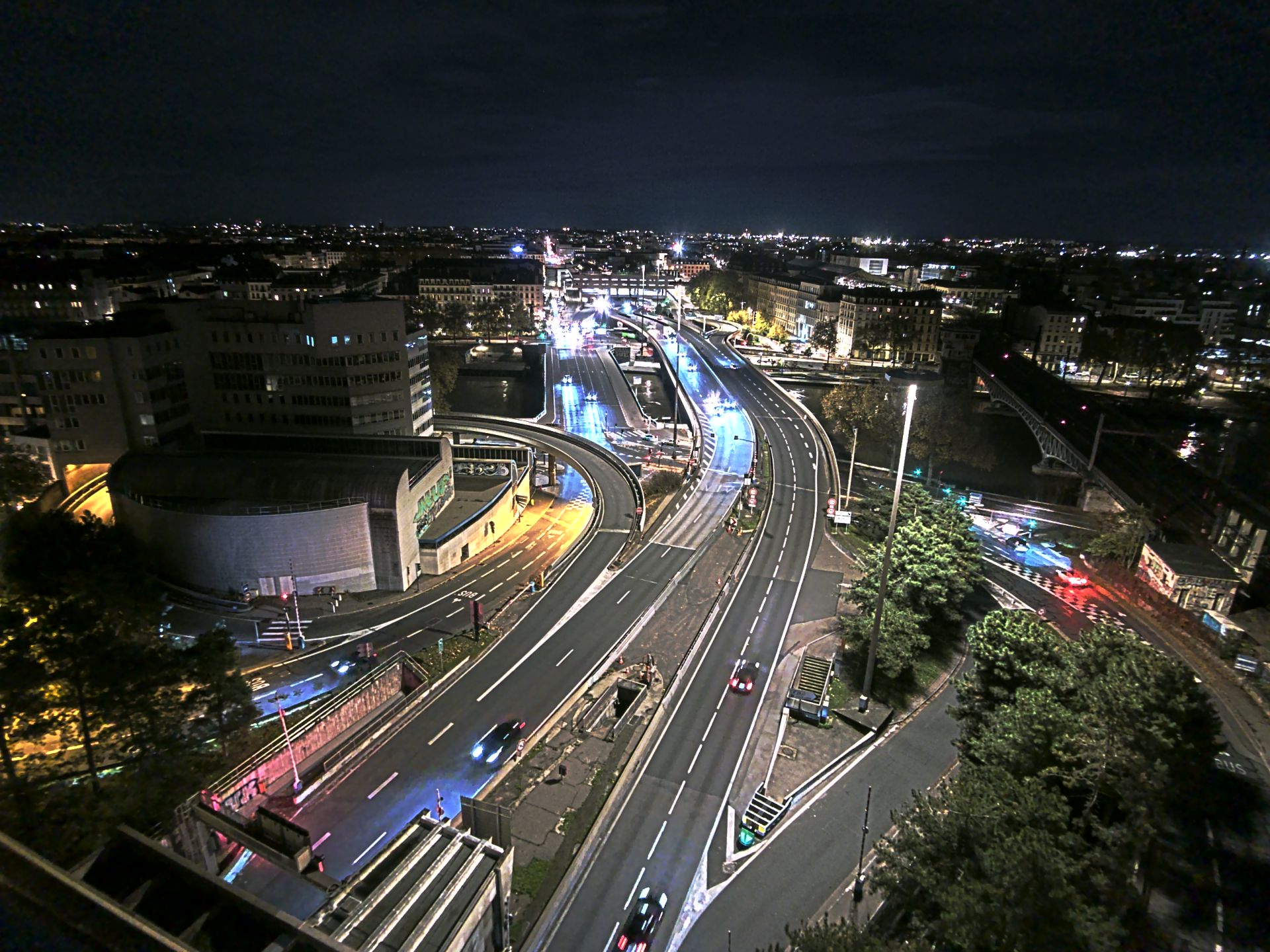 Caméra autoroute à Lyon Perrache à l'entrée Sud du Tunnel sous Fourvière, en direction de Marseille