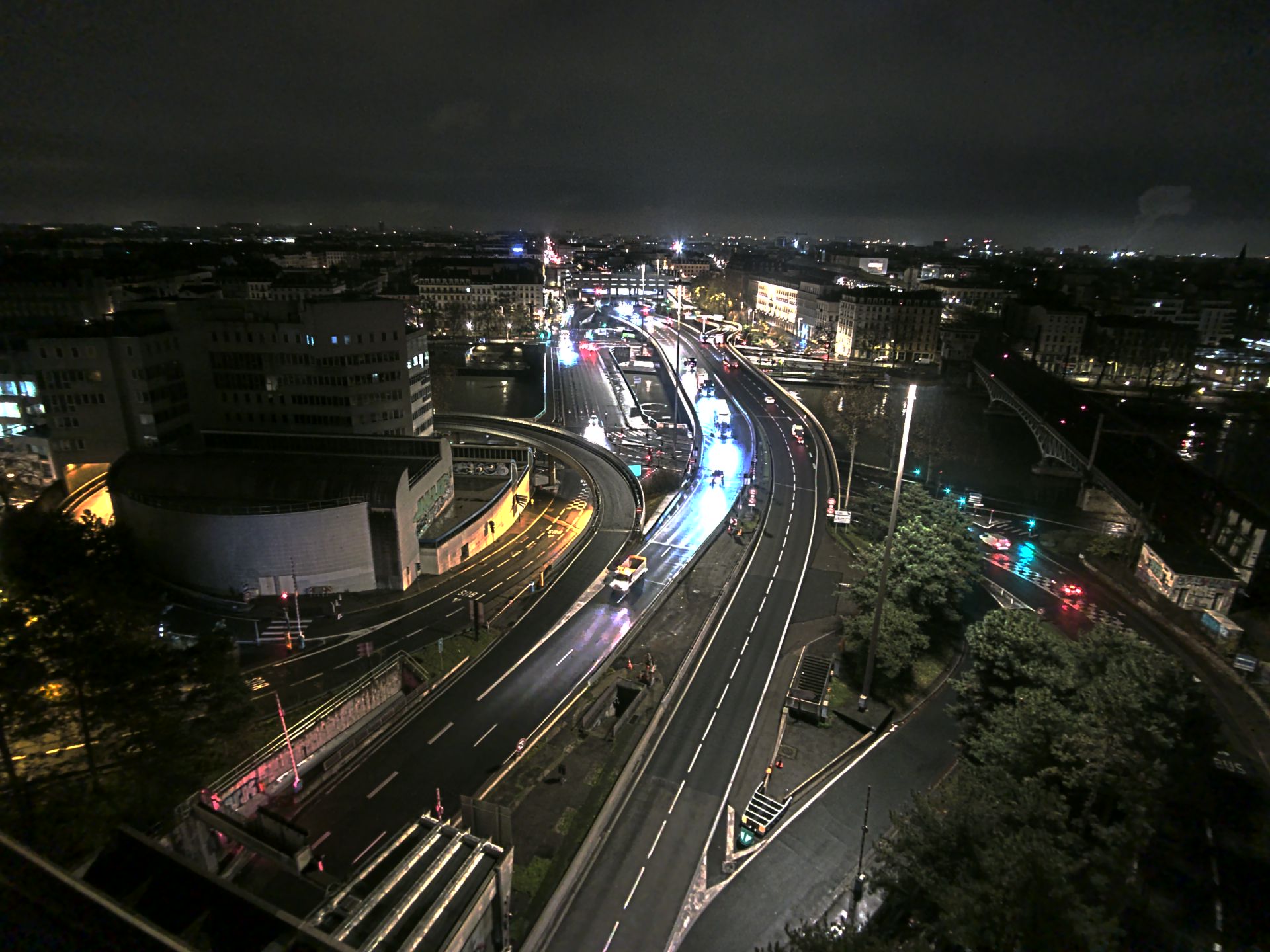 Caméra autoroute à Lyon Perrache à l'entrée Sud du Tunnel sous Fourvière, en direction de Marseille