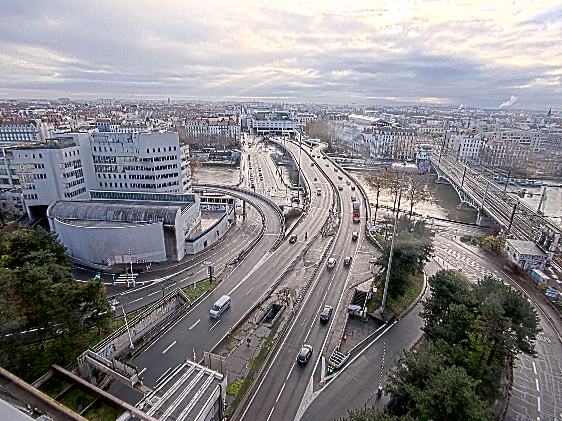 Caméra autoroute à Lyon Perrache à l'entrée Sud du Tunnel sous Fourvière, en direction de Marseille