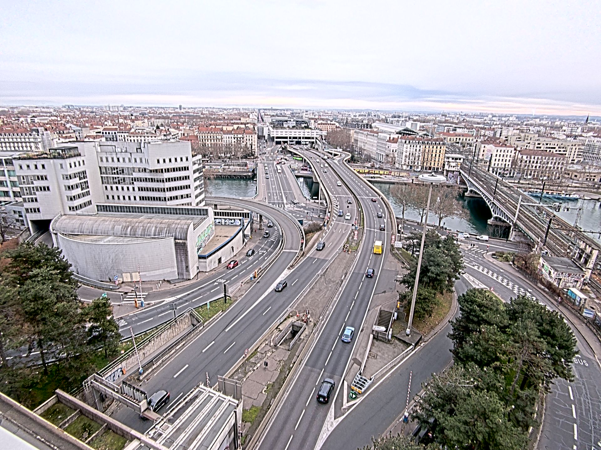 Caméra autoroute à Lyon Perrache à l'entrée Sud du Tunnel sous Fourvière, en direction de Marseille