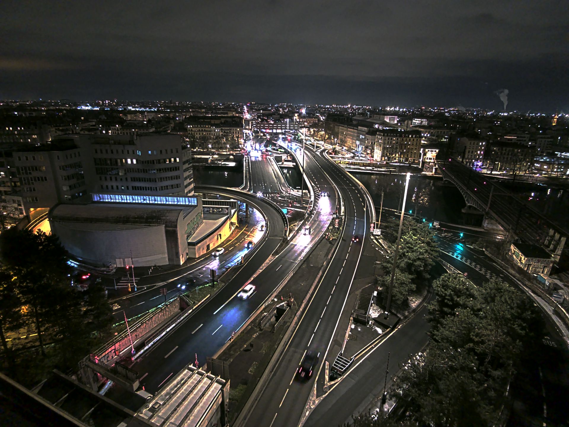 Caméra autoroute à Lyon Perrache à l'entrée Sud du Tunnel sous Fourvière, en direction de Marseille