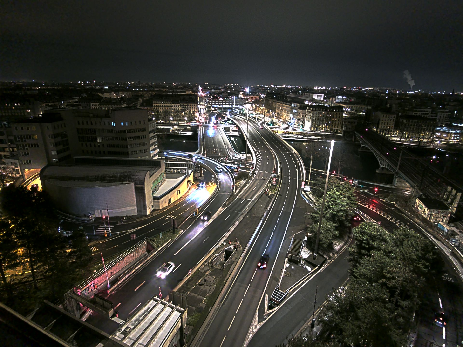 Caméra autoroute à Lyon Perrache à l'entrée Sud du Tunnel sous Fourvière, en direction de Marseille