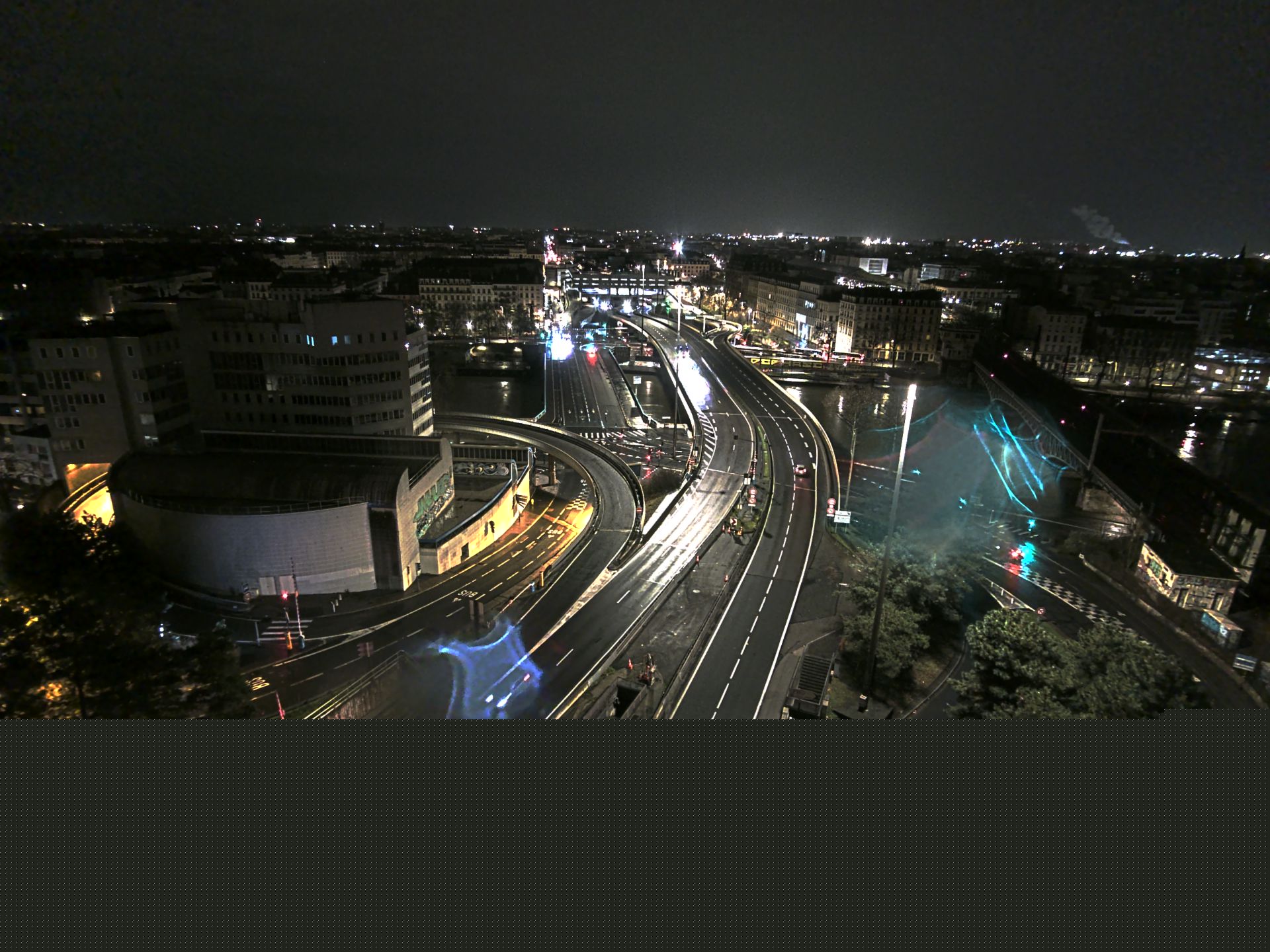 Caméra autoroute à Lyon Perrache à l'entrée Sud du Tunnel sous Fourvière, en direction de Marseille