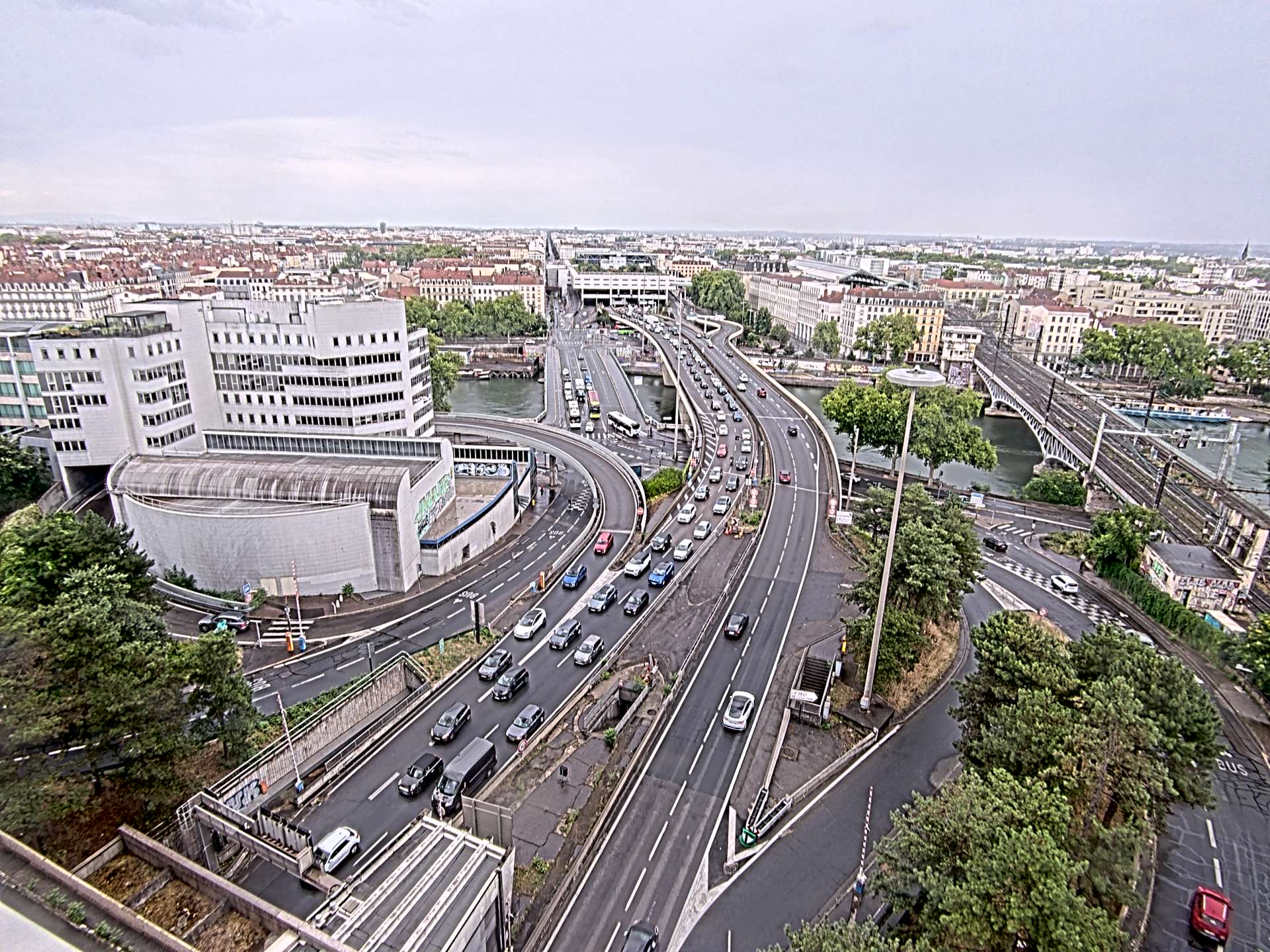 Caméra autoroute à Lyon Perrache à l'entrée Sud du Tunnel sous Fourvière, en direction de Marseille