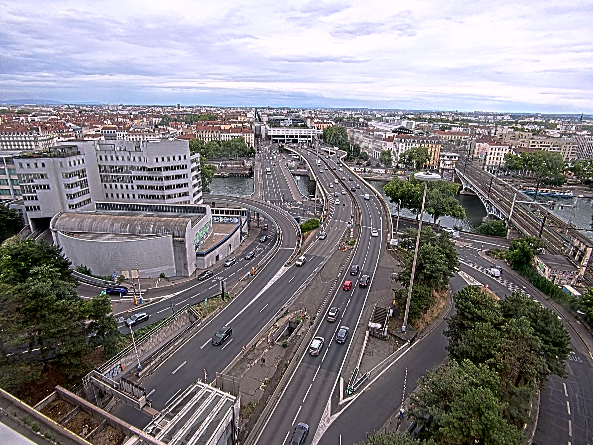 Caméra autoroute à Lyon Perrache à l'entrée Sud du Tunnel sous Fourvière, en direction de Marseille