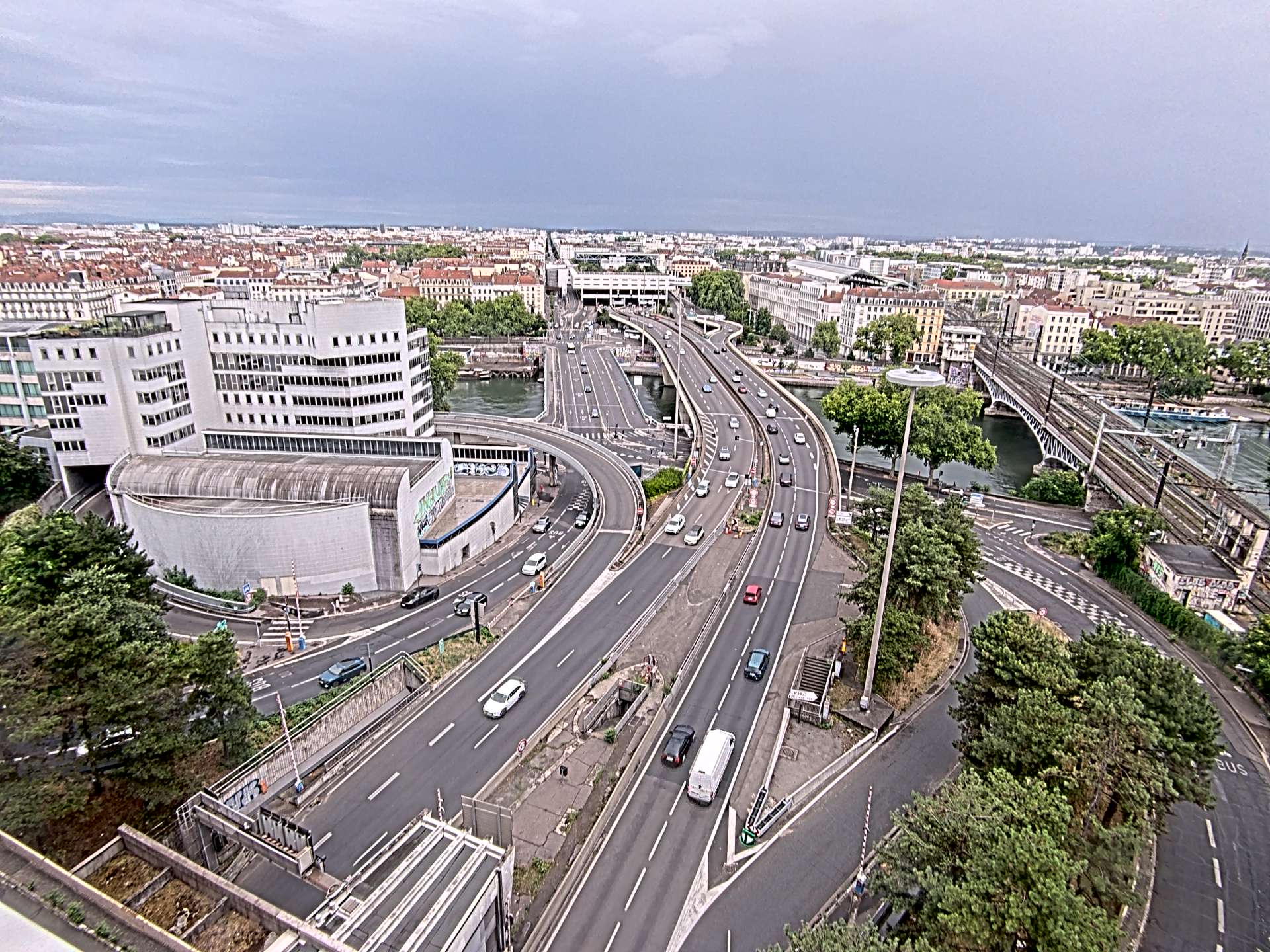 Caméra autoroute à Lyon Perrache à l'entrée Sud du Tunnel sous Fourvière, en direction de Marseille