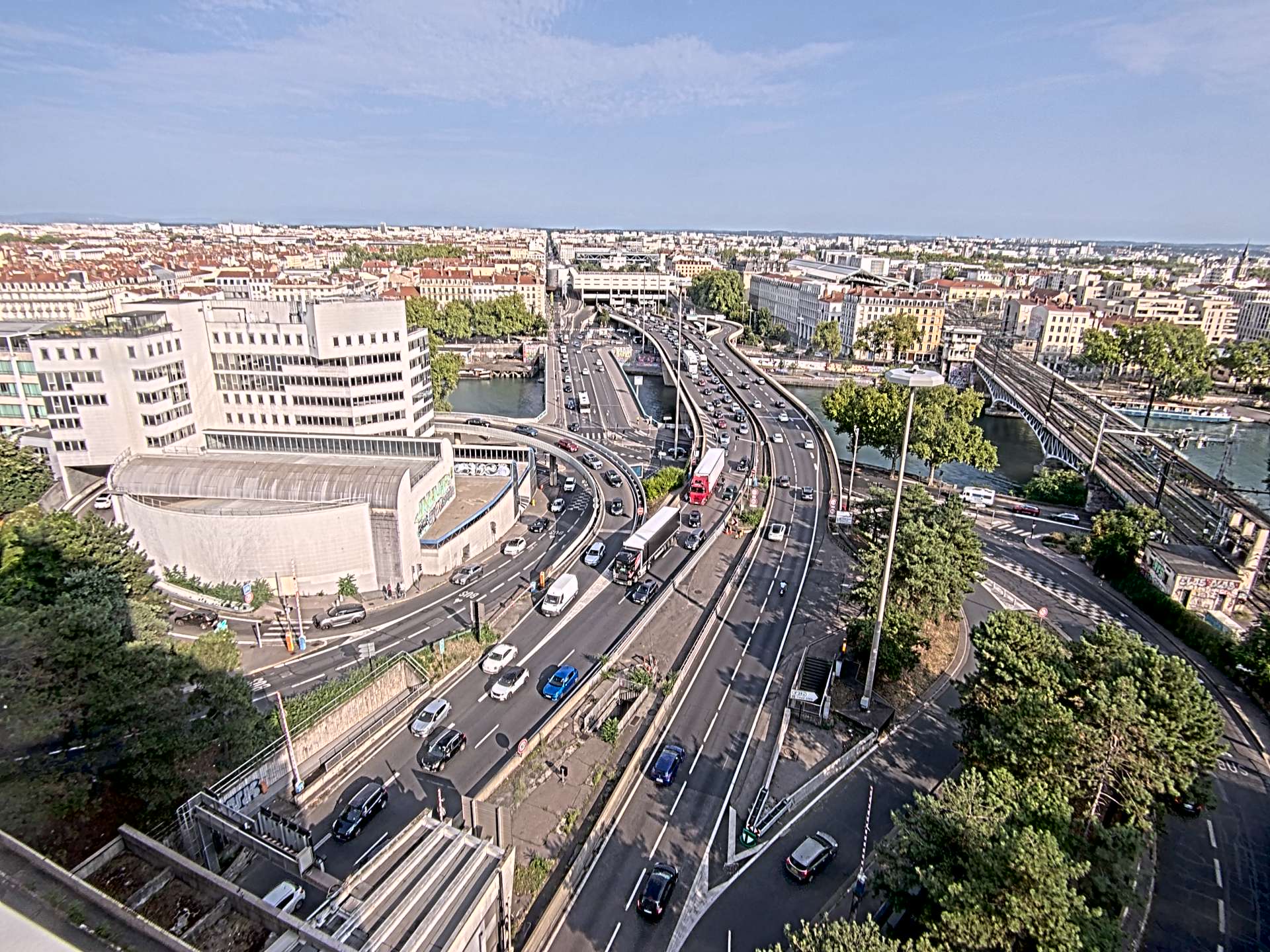 Caméra autoroute à Lyon Perrache à l'entrée Sud du Tunnel sous Fourvière, en direction de Marseille