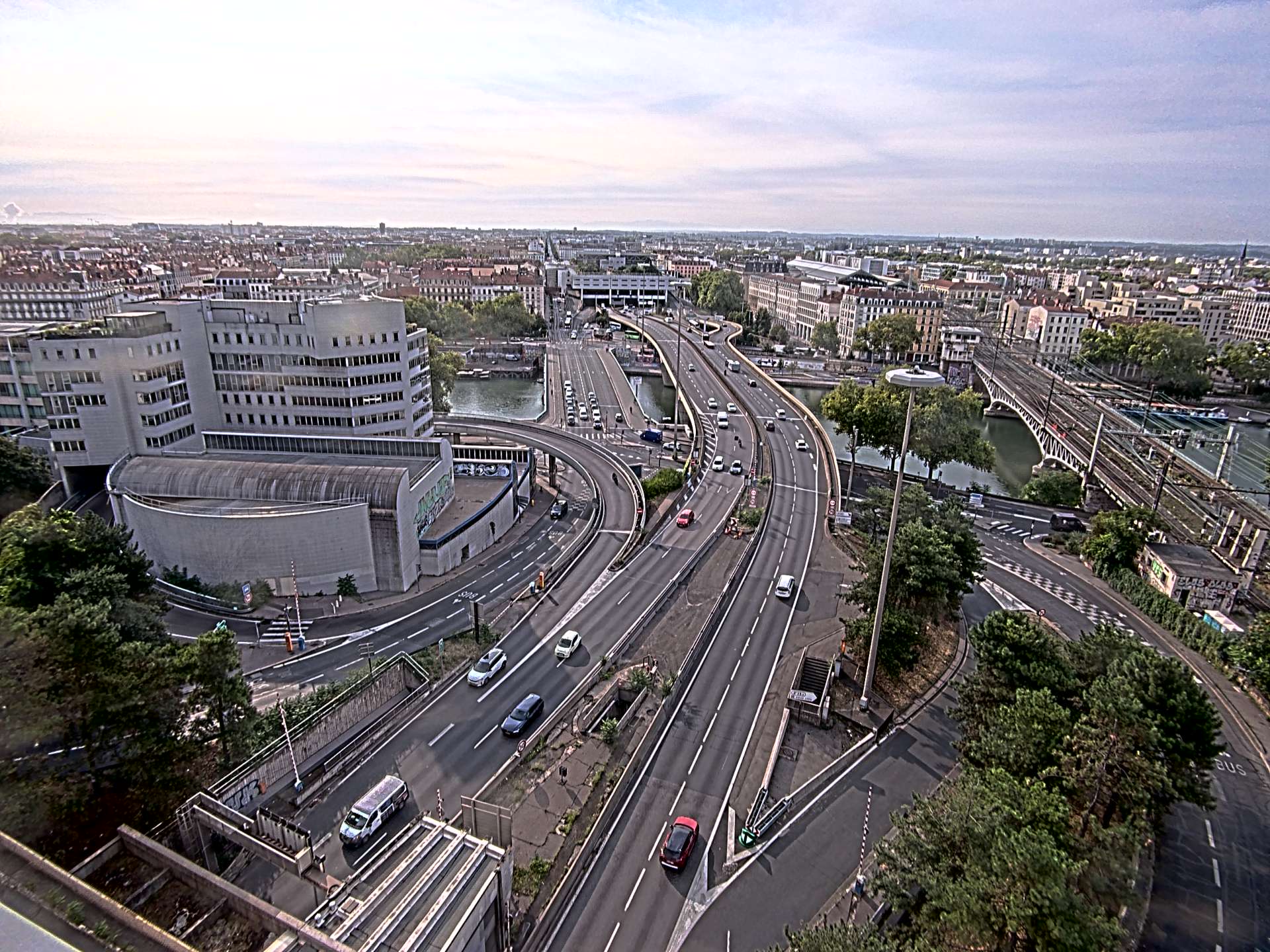 Caméra autoroute à Lyon Perrache à l'entrée Sud du Tunnel sous Fourvière, en direction de Marseille