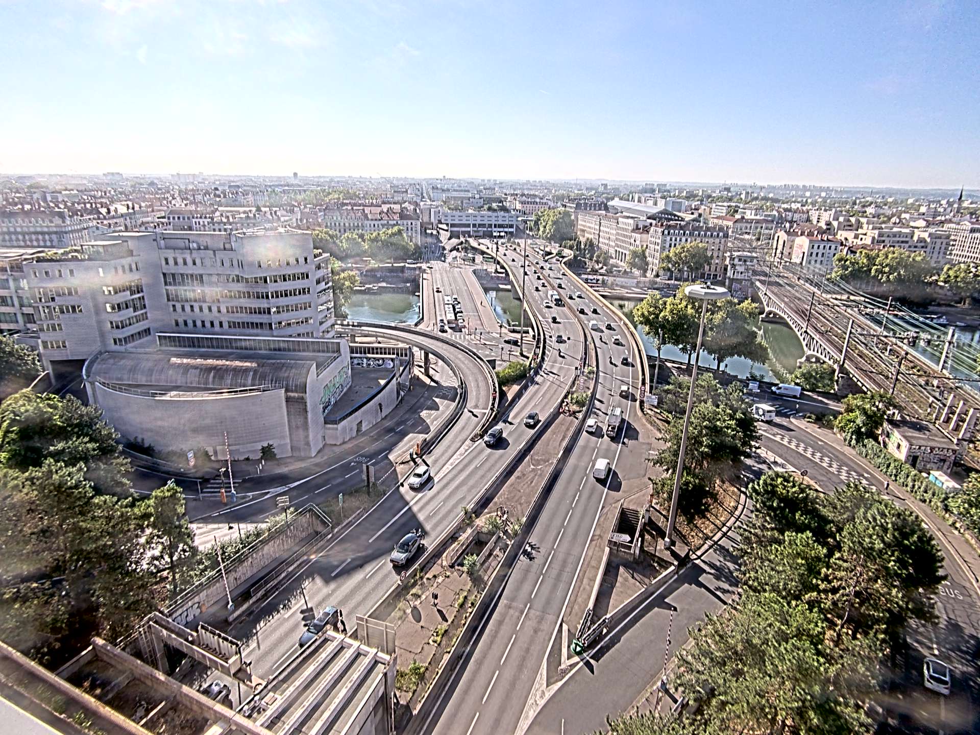Caméra autoroute à Lyon Perrache à l'entrée Sud du Tunnel sous Fourvière, en direction de Marseille