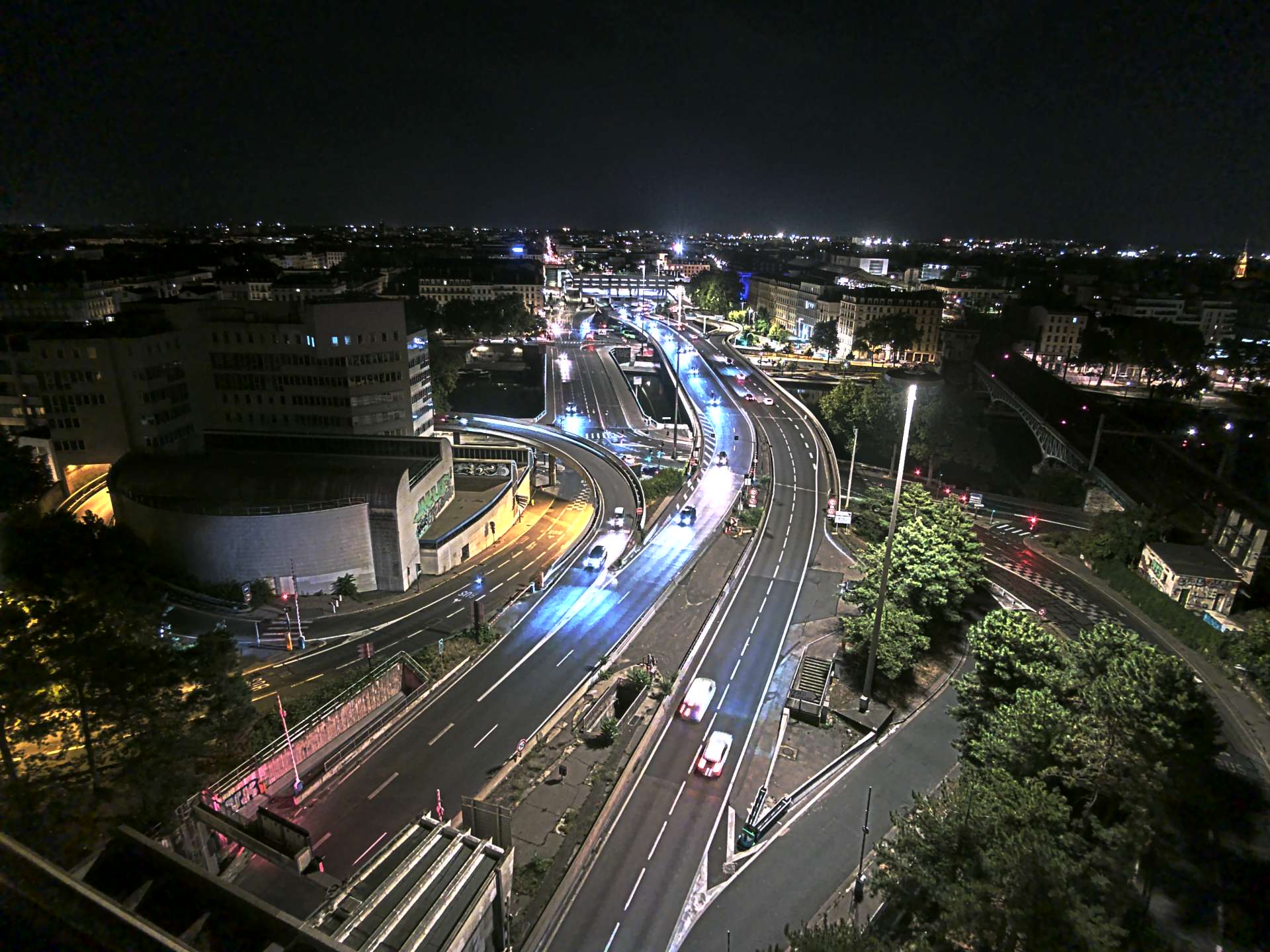 Caméra autoroute à Lyon Perrache à l'entrée Sud du Tunnel sous Fourvière, en direction de Marseille