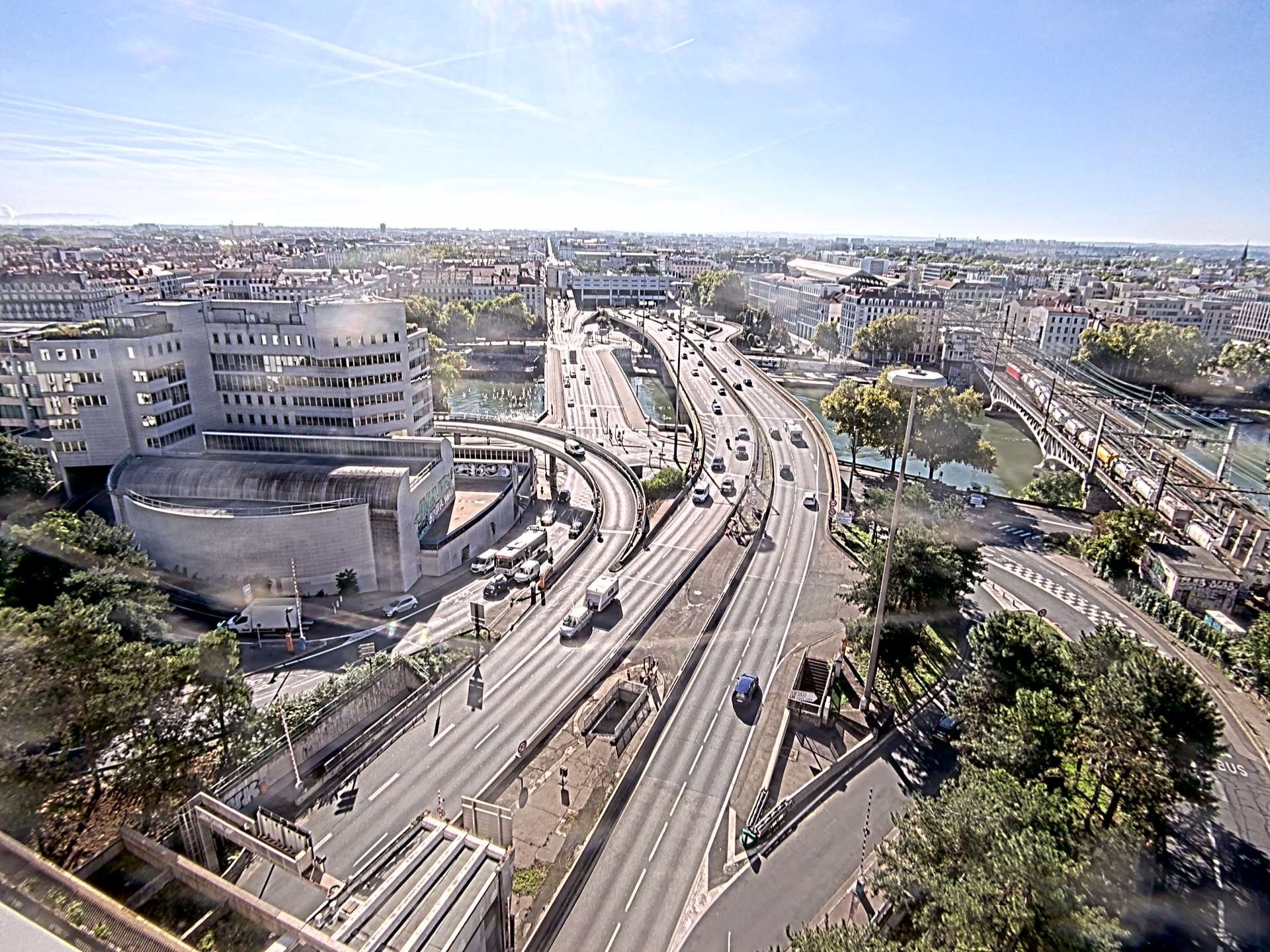 Caméra autoroute à Lyon Perrache à l'entrée Sud du Tunnel sous Fourvière, en direction de Marseille