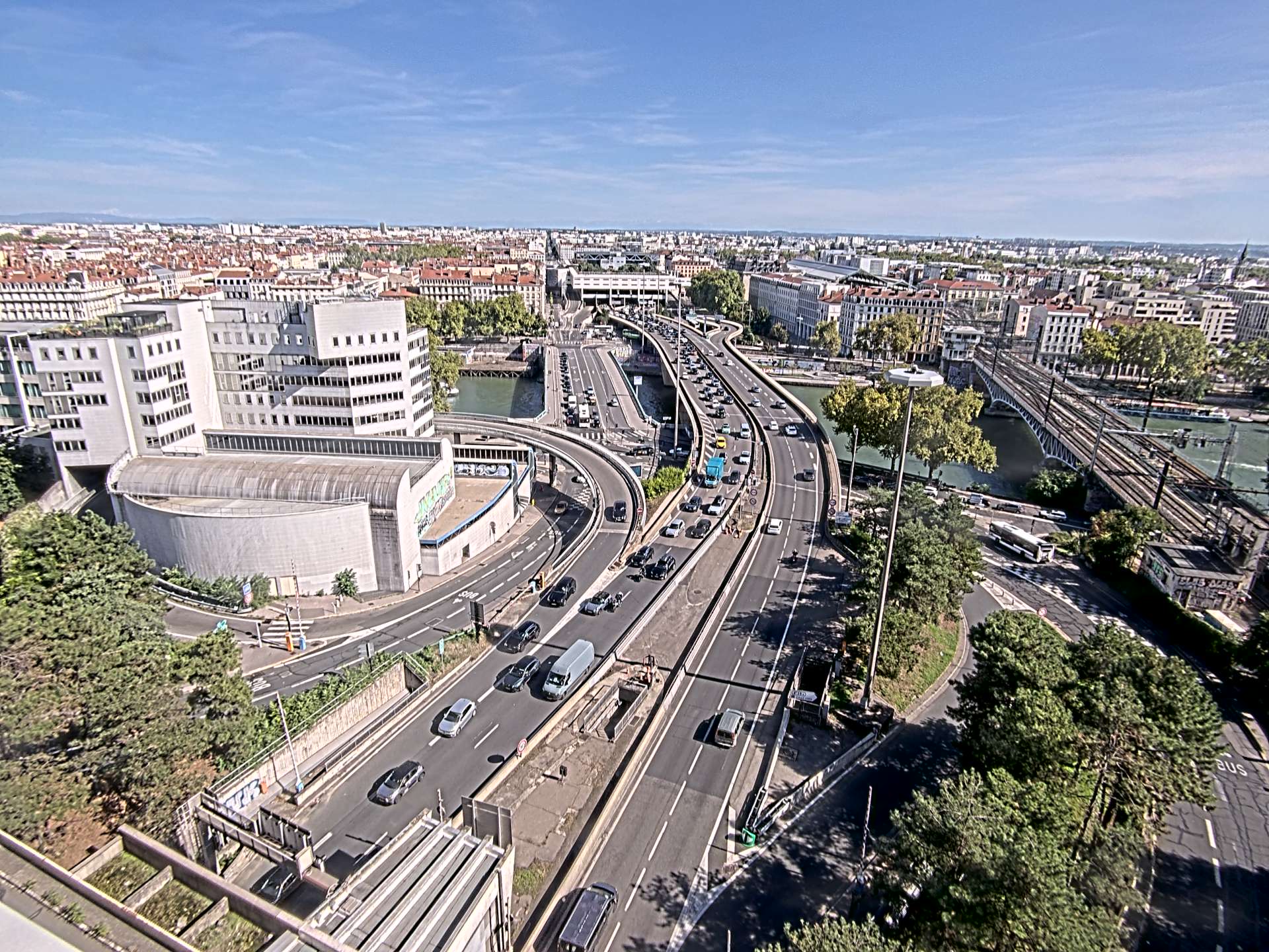 Caméra autoroute à Lyon Perrache à l'entrée Sud du Tunnel sous Fourvière, en direction de Marseille