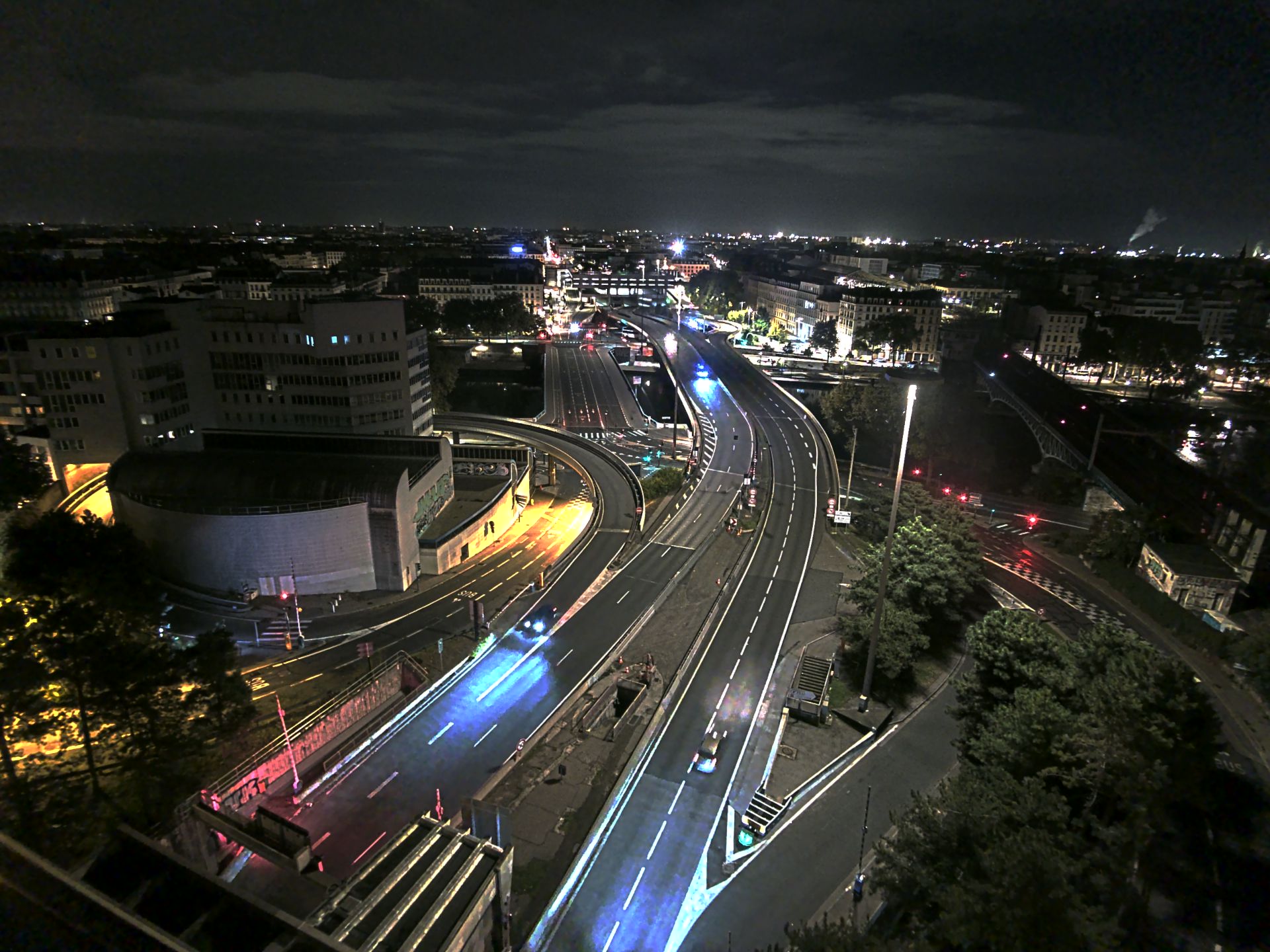 Caméra autoroute à Lyon Perrache à l'entrée Sud du Tunnel sous Fourvière, en direction de Marseille