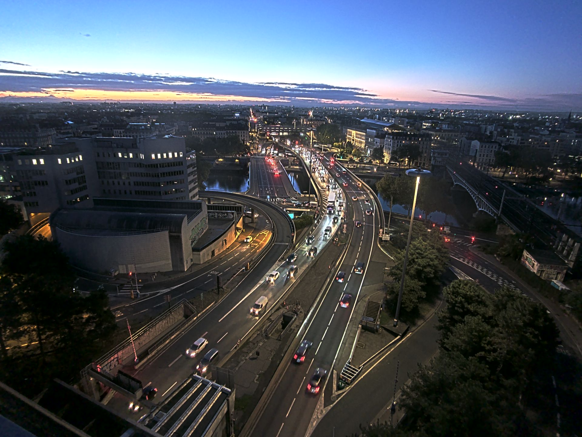 Caméra autoroute à Lyon Perrache à l'entrée Sud du Tunnel sous Fourvière, en direction de Marseille