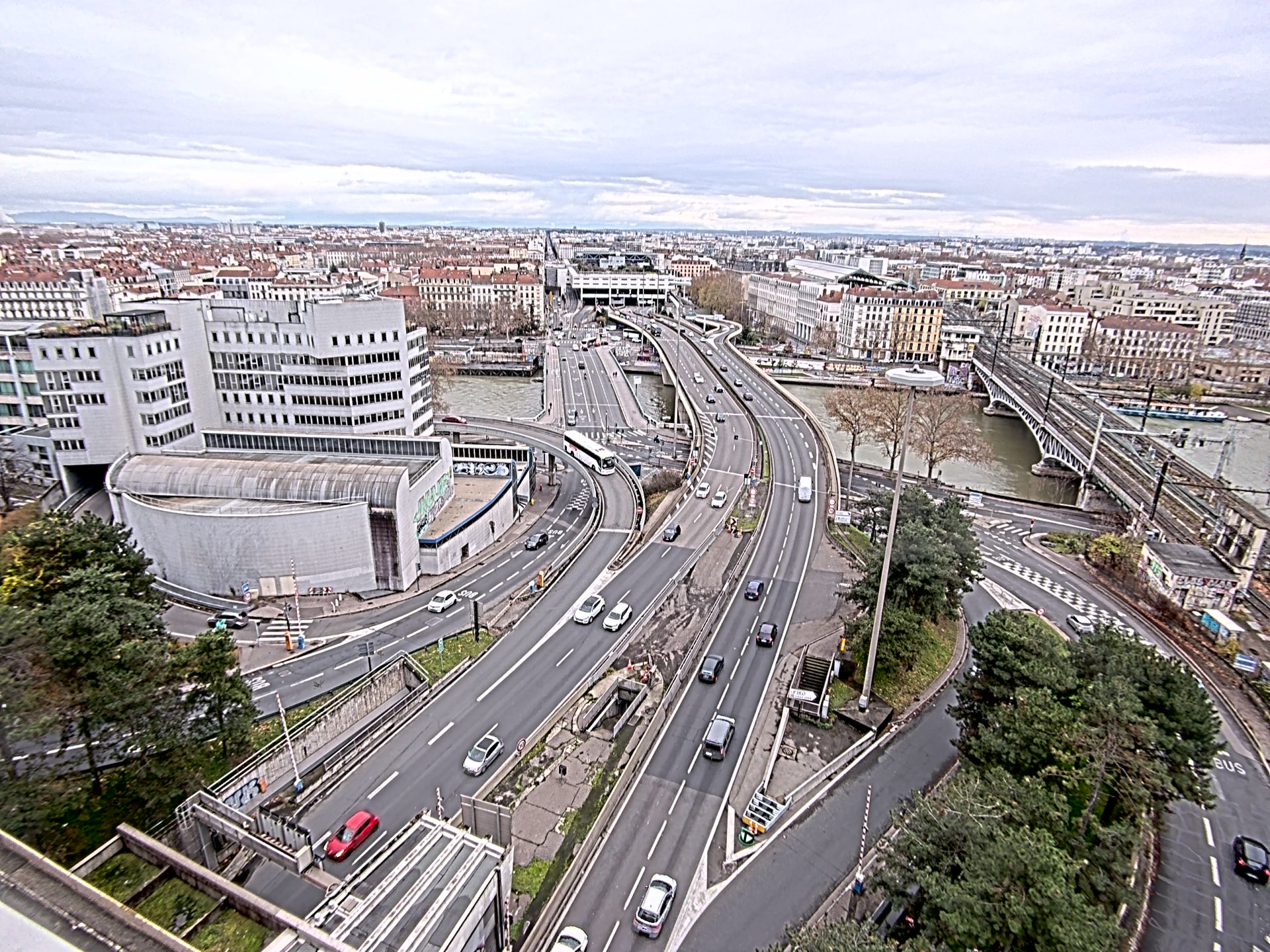 Caméra autoroute à Lyon Perrache à l'entrée Sud du Tunnel sous Fourvière, en direction de Marseille