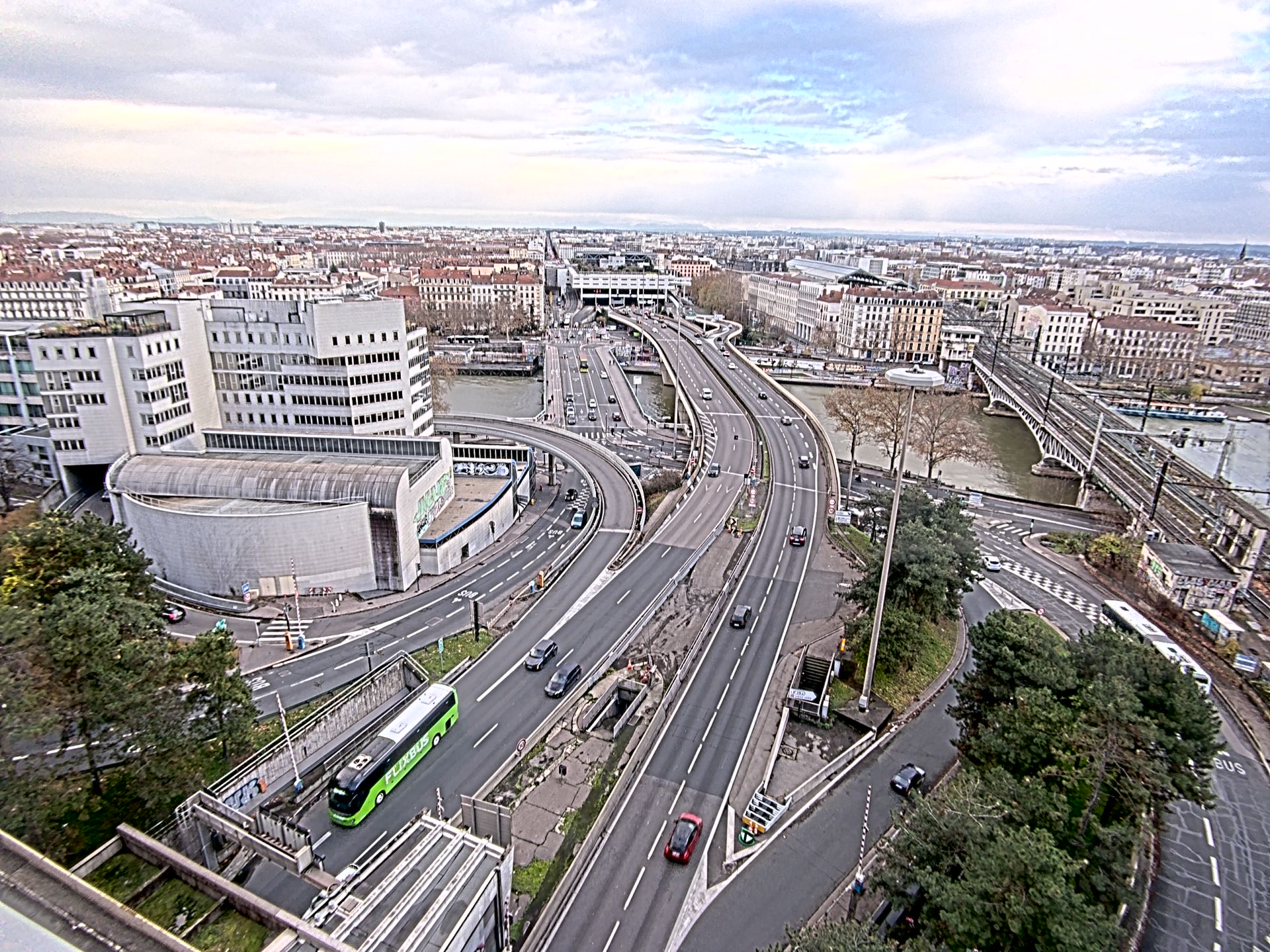 Caméra autoroute à Lyon Perrache à l'entrée Sud du Tunnel sous Fourvière, en direction de Marseille