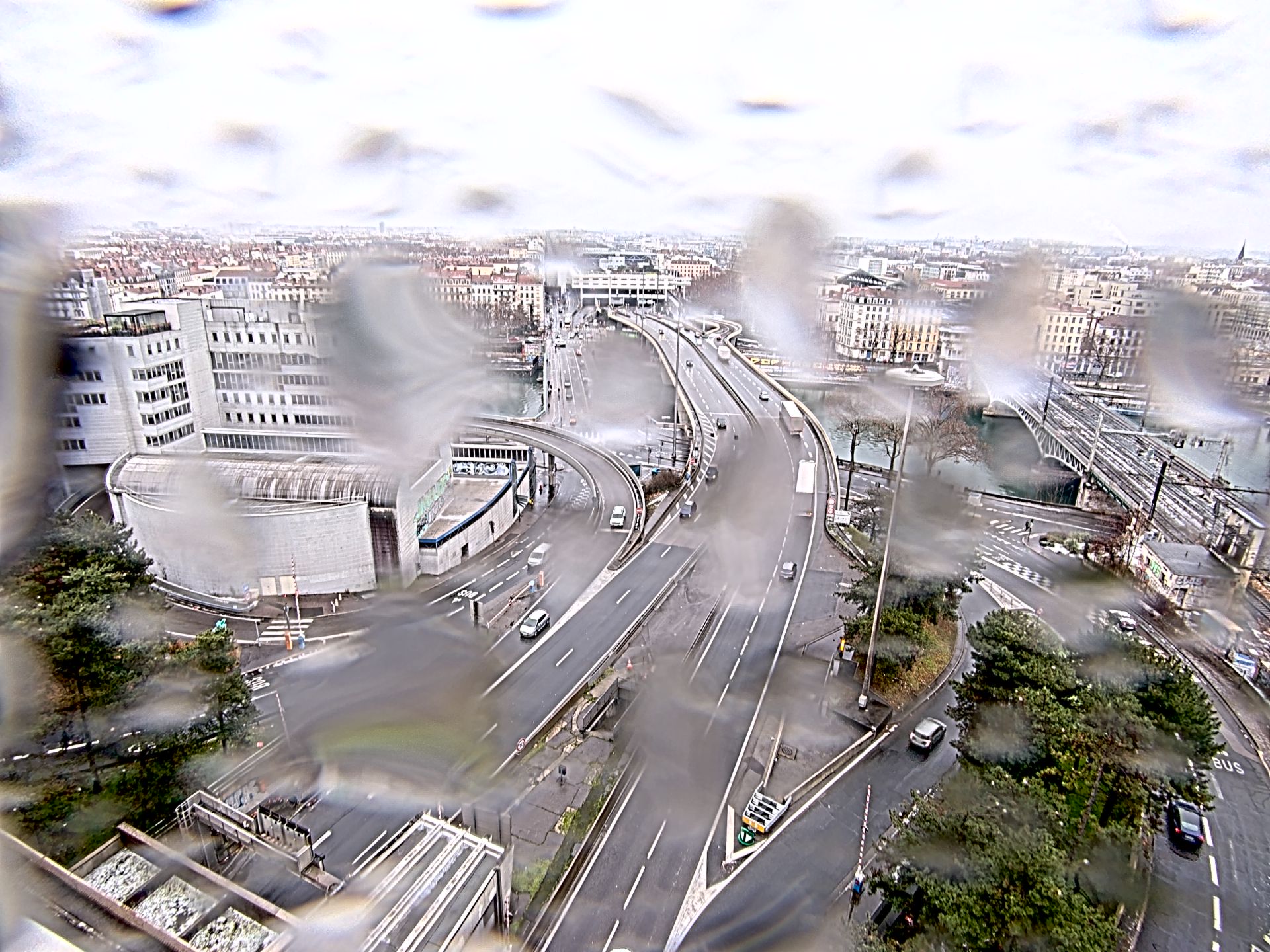 Caméra autoroute à Lyon Perrache à l'entrée Sud du Tunnel sous Fourvière, en direction de Marseille