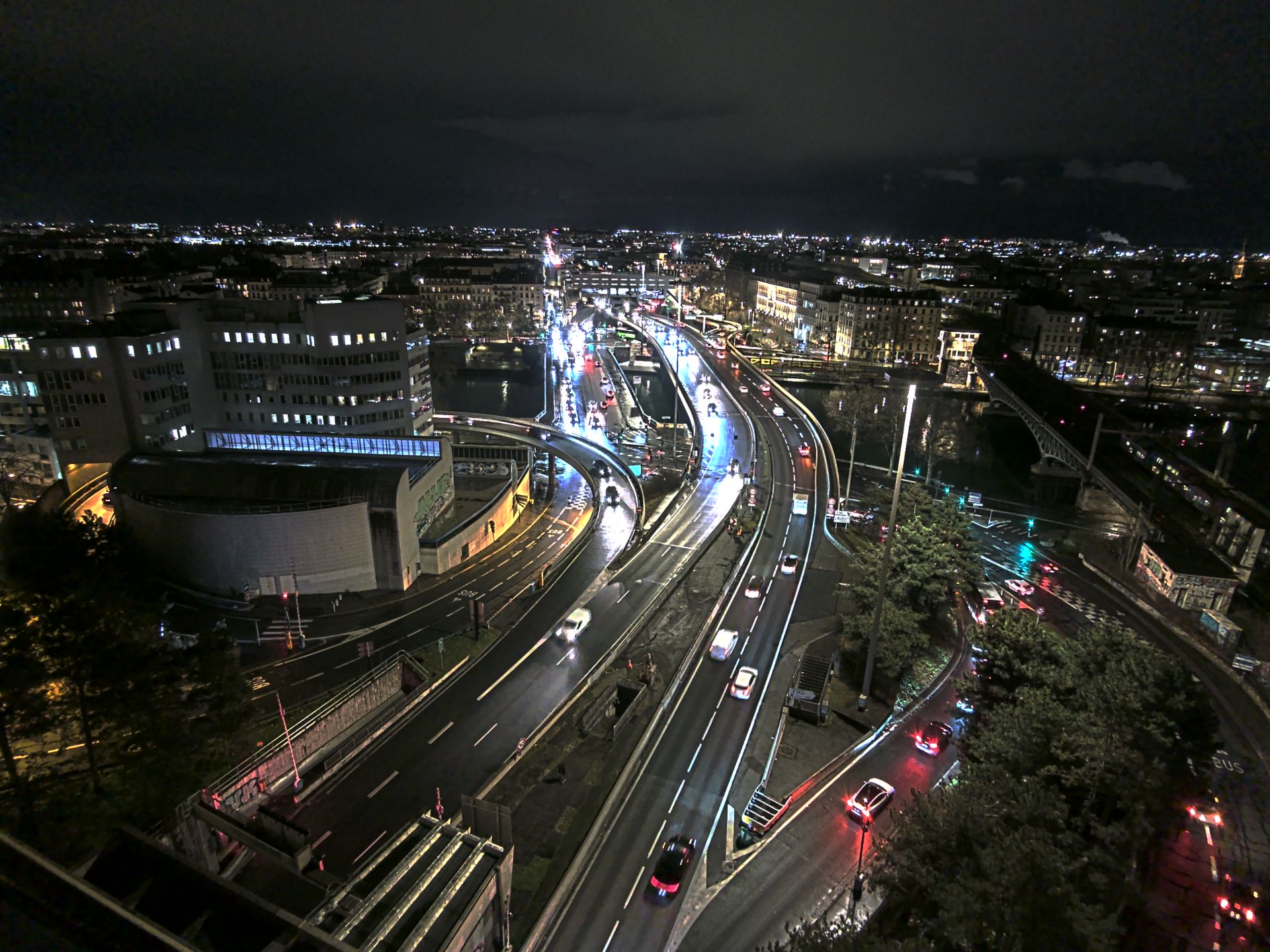 Caméra autoroute à Lyon Perrache à l'entrée Sud du Tunnel sous Fourvière, en direction de Marseille