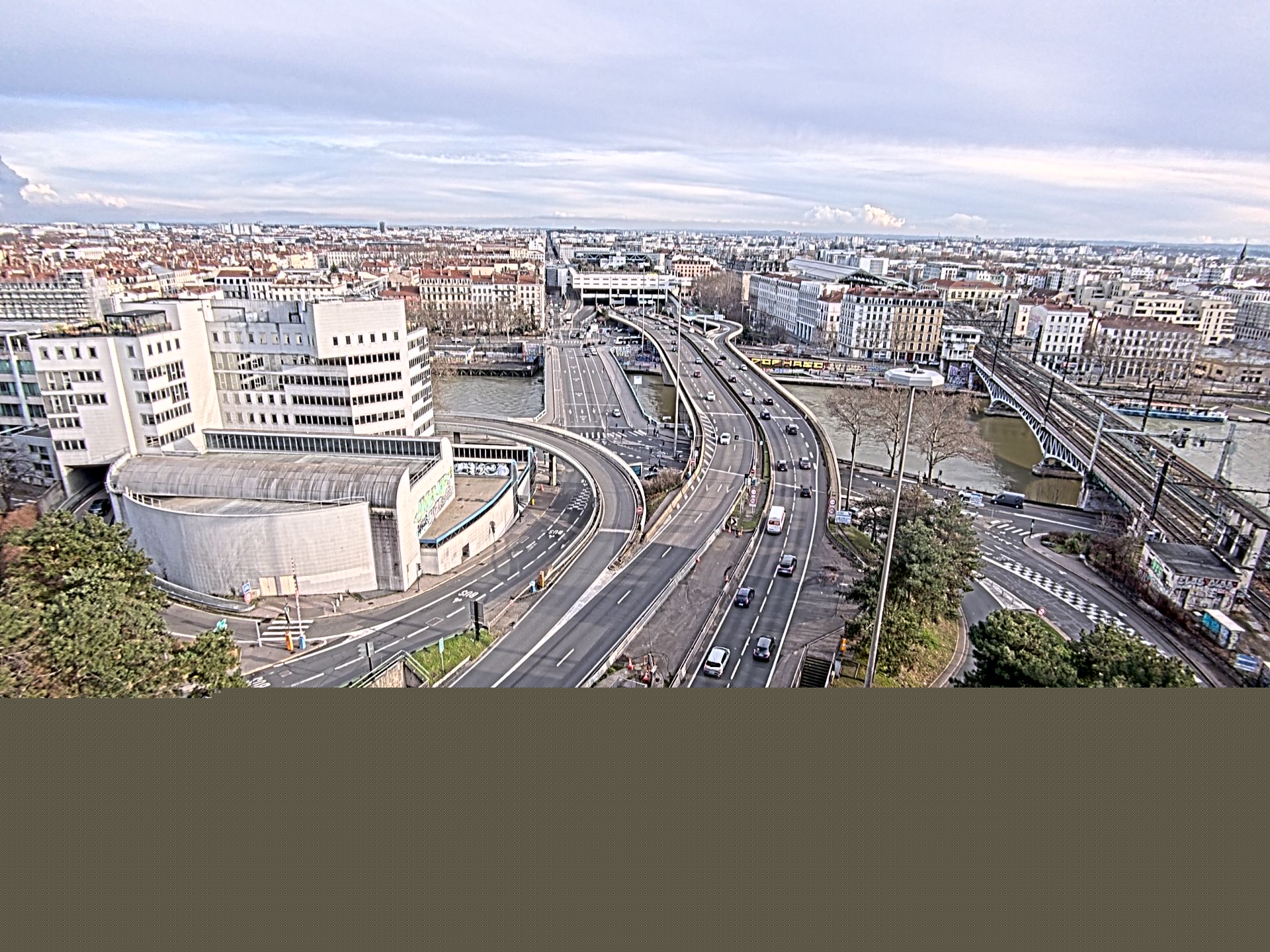 Caméra autoroute à Lyon Perrache à l'entrée Sud du Tunnel sous Fourvière, en direction de Marseille
