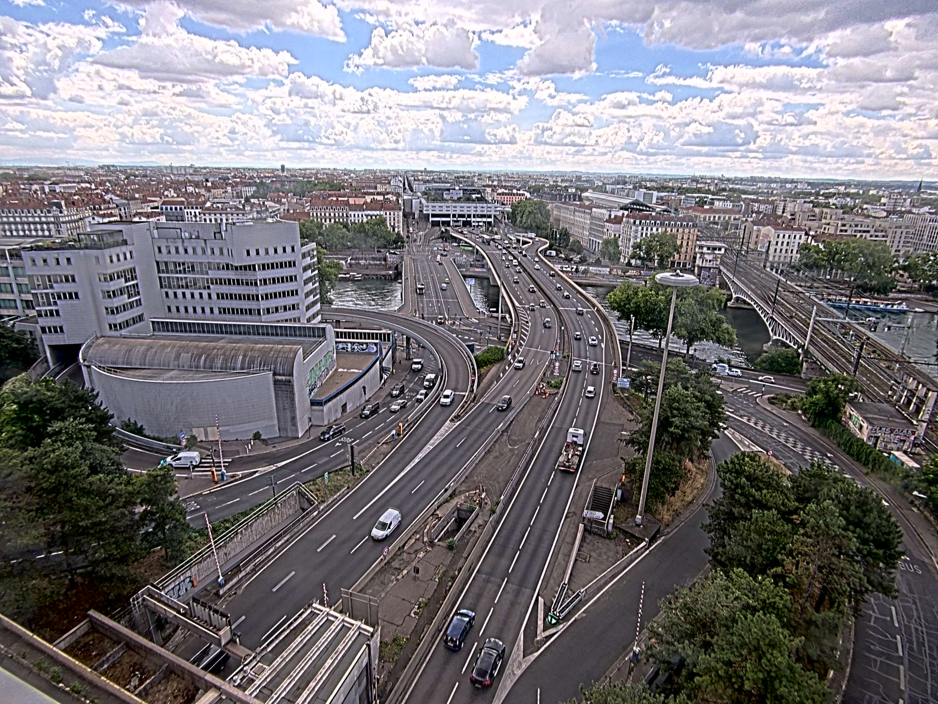 Caméra autoroute à Lyon Perrache à l'entrée Sud du Tunnel sous Fourvière, en direction de Marseille