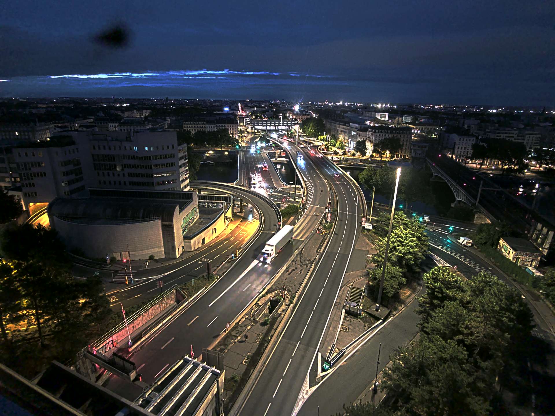 Caméra autoroute à Lyon Perrache à l'entrée Sud du Tunnel sous Fourvière, en direction de Marseille