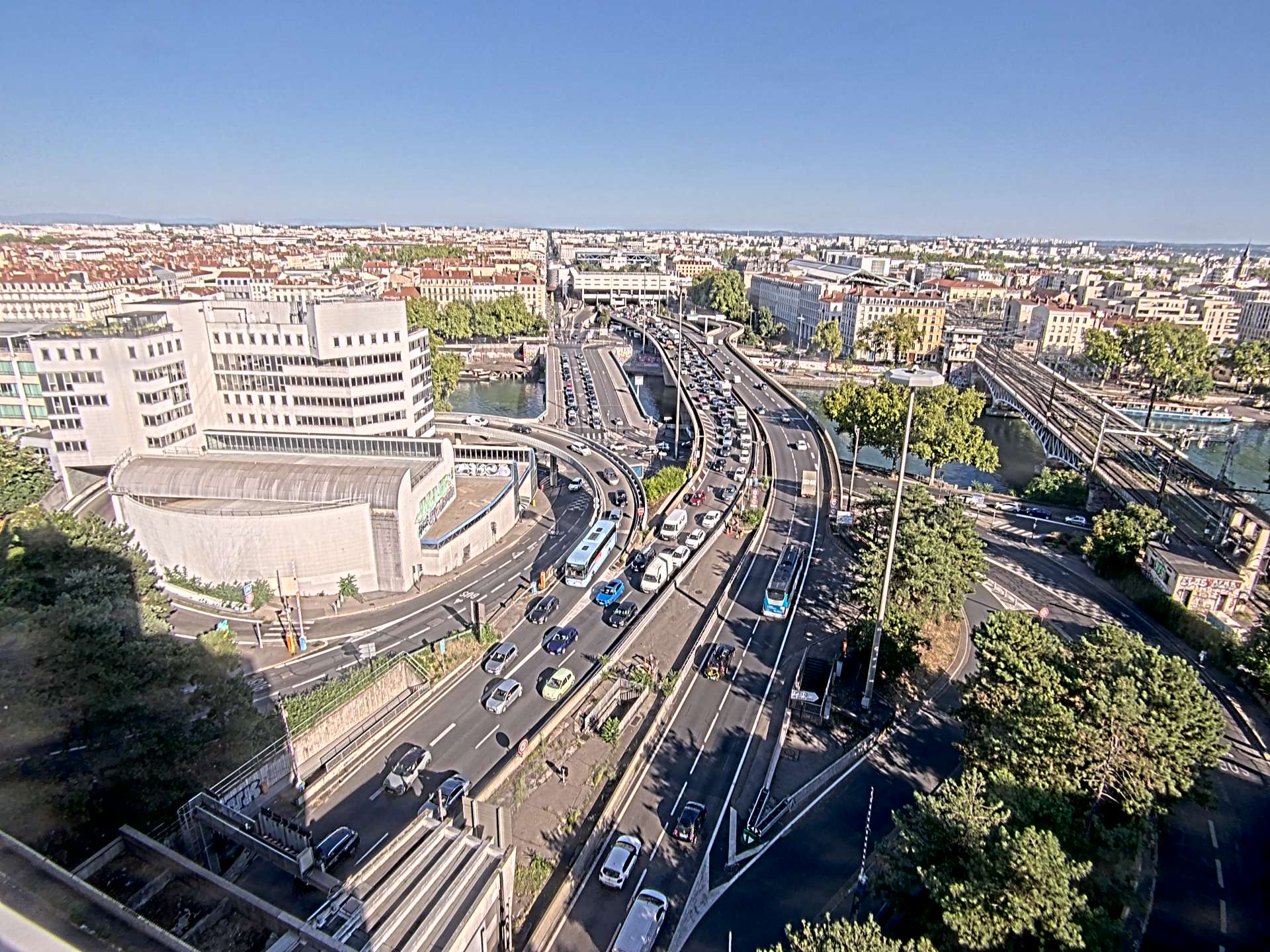 Caméra autoroute à Lyon Perrache à l'entrée Sud du Tunnel sous Fourvière, en direction de Marseille