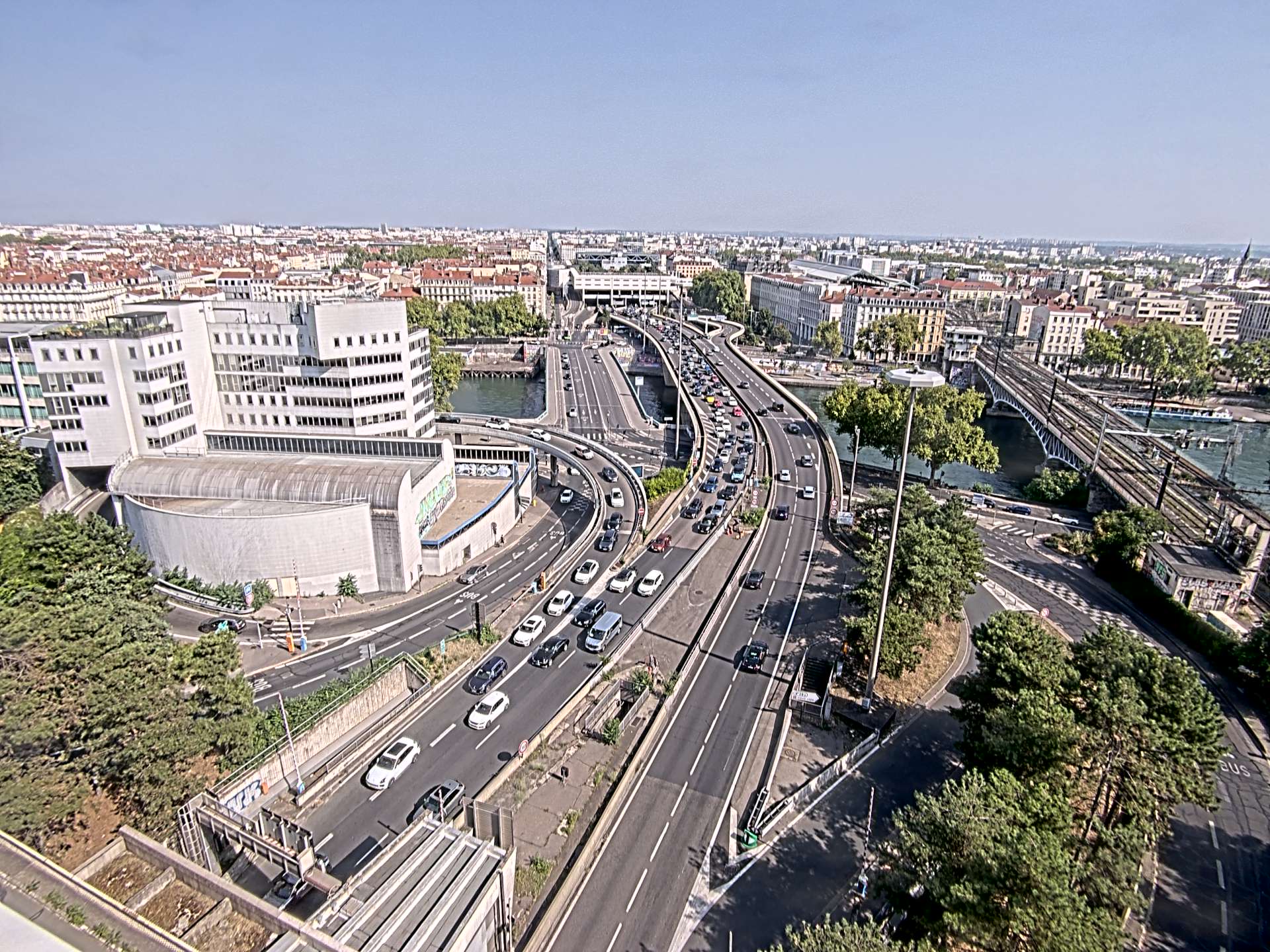 Caméra autoroute à Lyon Perrache à l'entrée Sud du Tunnel sous Fourvière, en direction de Marseille