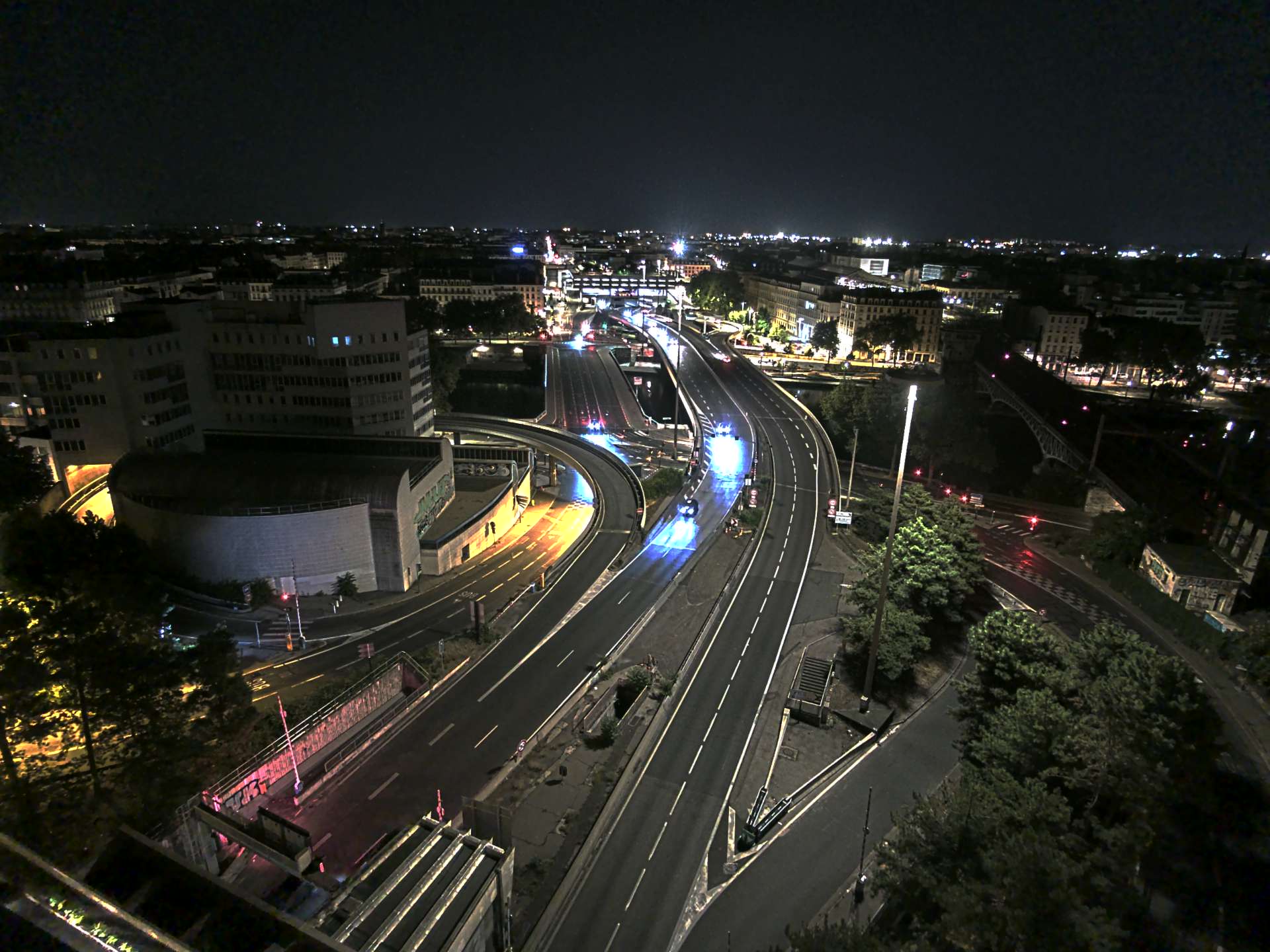 Caméra autoroute à Lyon Perrache à l'entrée Sud du Tunnel sous Fourvière, en direction de Marseille