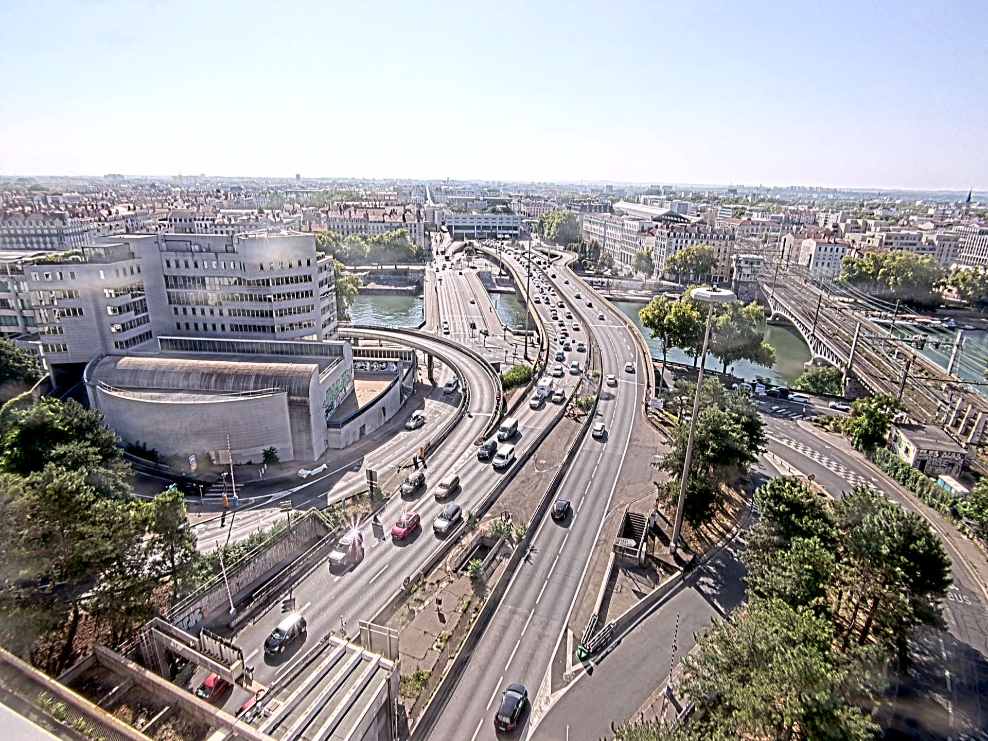 Caméra autoroute à Lyon Perrache à l'entrée Sud du Tunnel sous Fourvière, en direction de Marseille