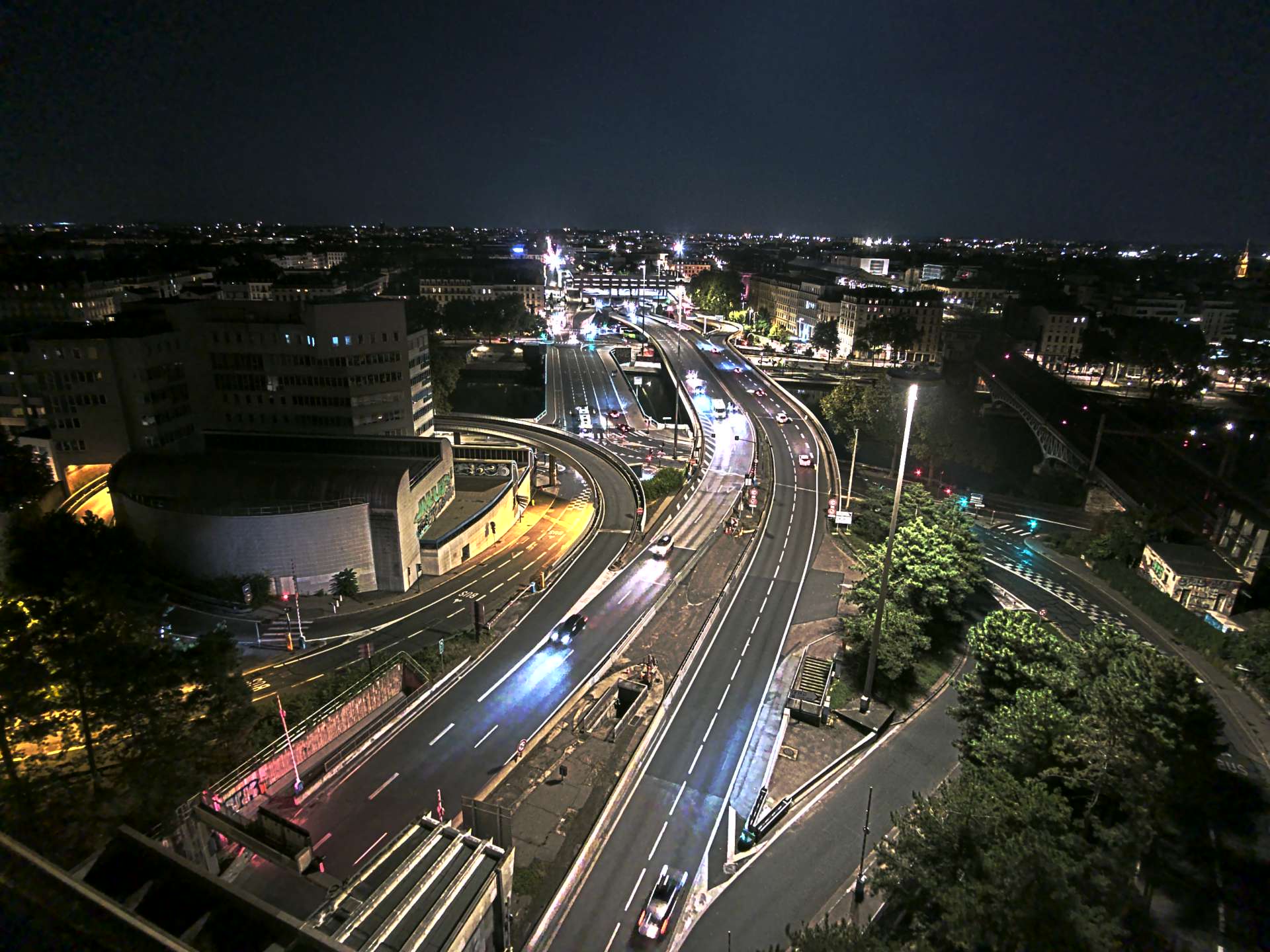 Caméra autoroute à Lyon Perrache à l'entrée Sud du Tunnel sous Fourvière, en direction de Marseille