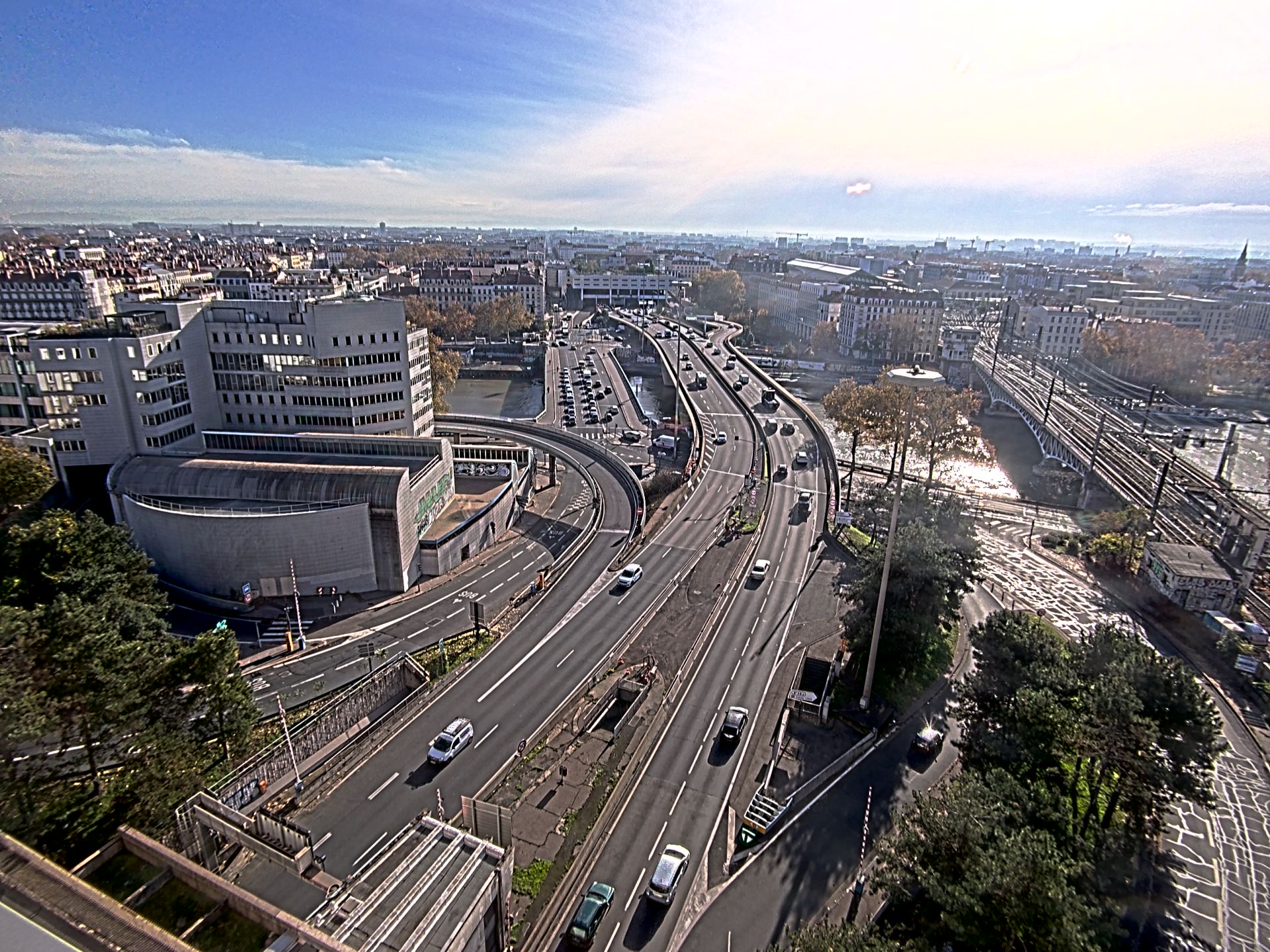 Caméra autoroute à Lyon Perrache à l'entrée Sud du Tunnel sous Fourvière, en direction de Marseille