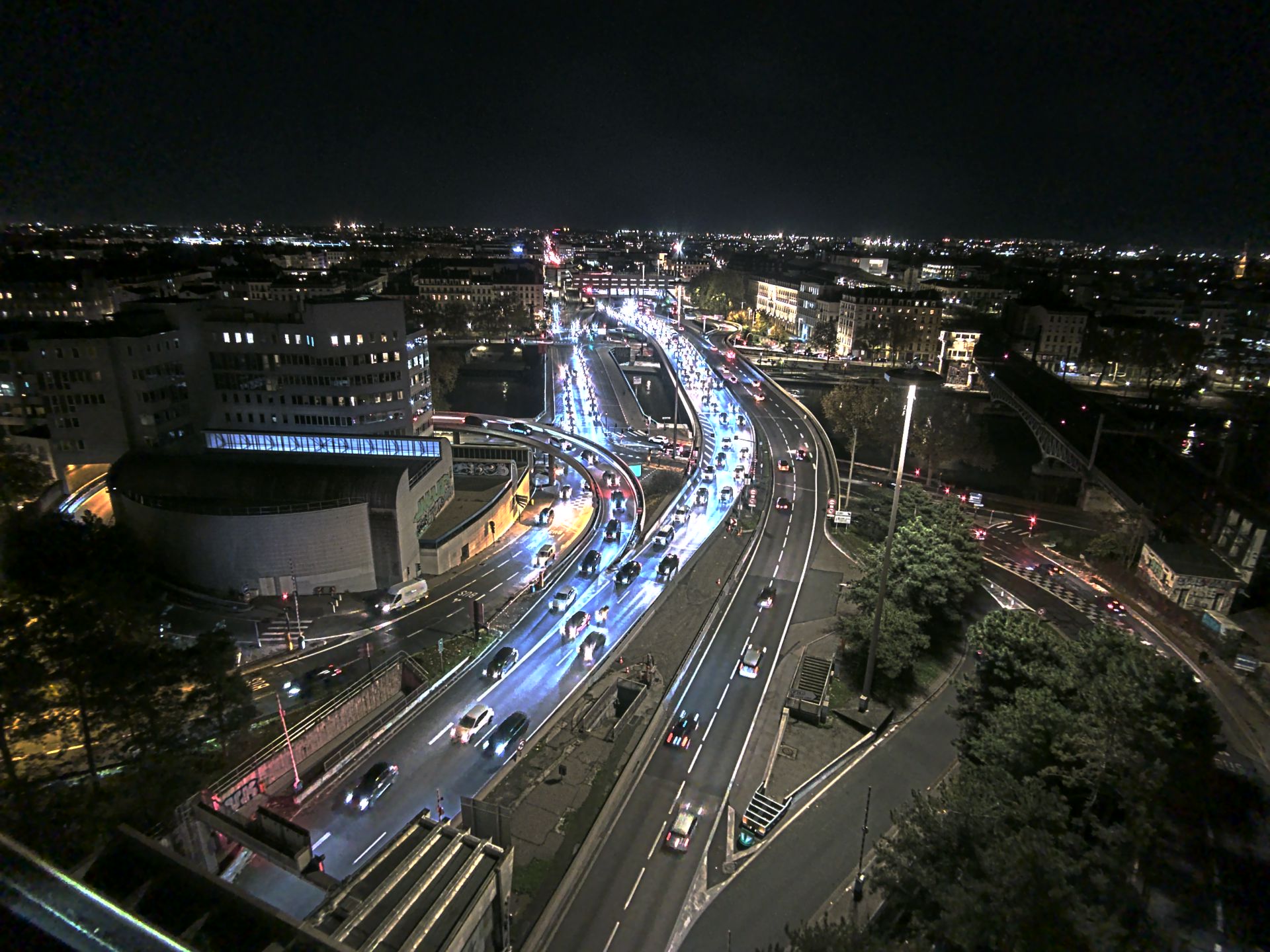 Caméra autoroute à Lyon Perrache à l'entrée Sud du Tunnel sous Fourvière, en direction de Marseille