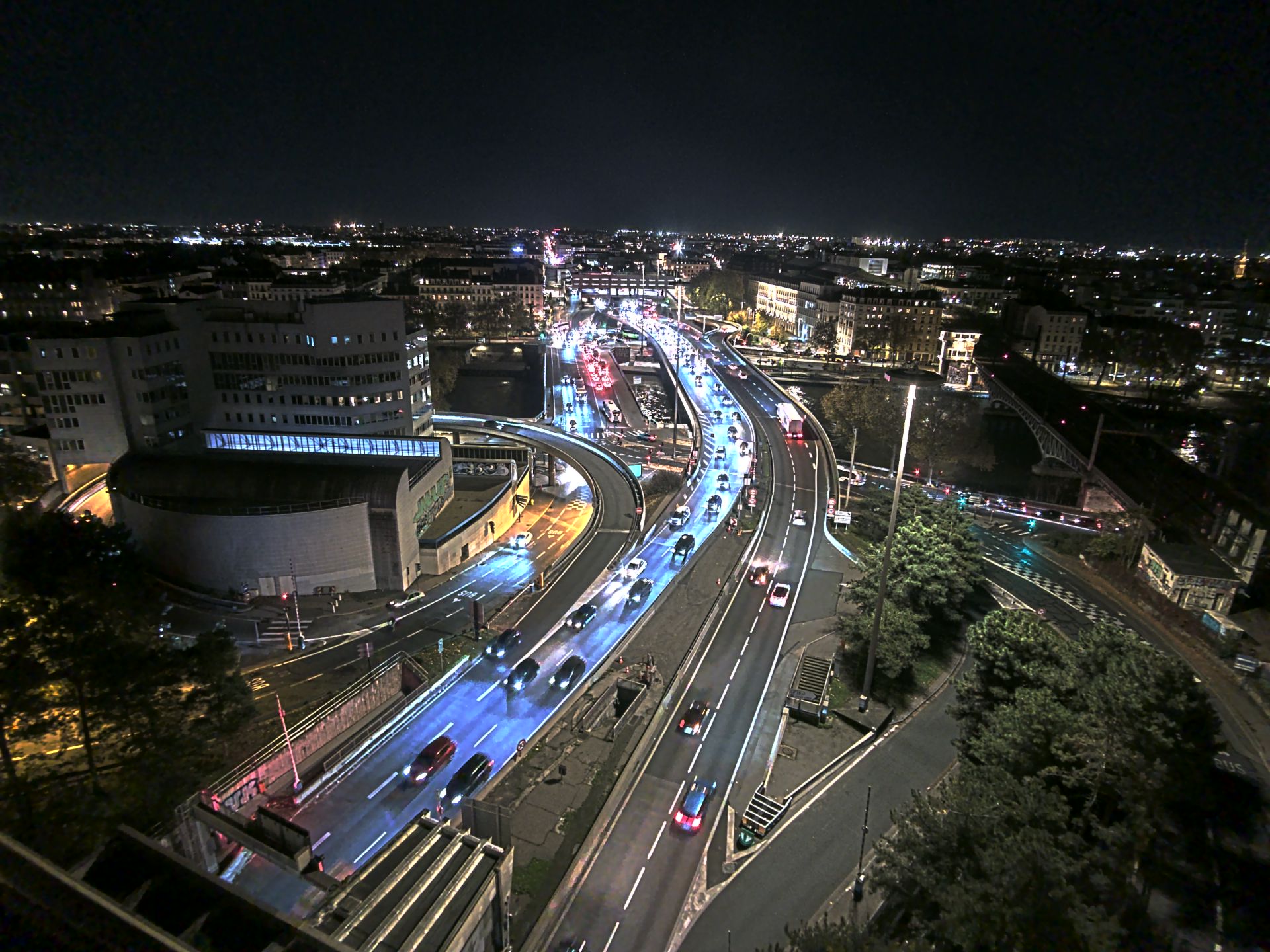 Caméra autoroute à Lyon Perrache à l'entrée Sud du Tunnel sous Fourvière, en direction de Marseille