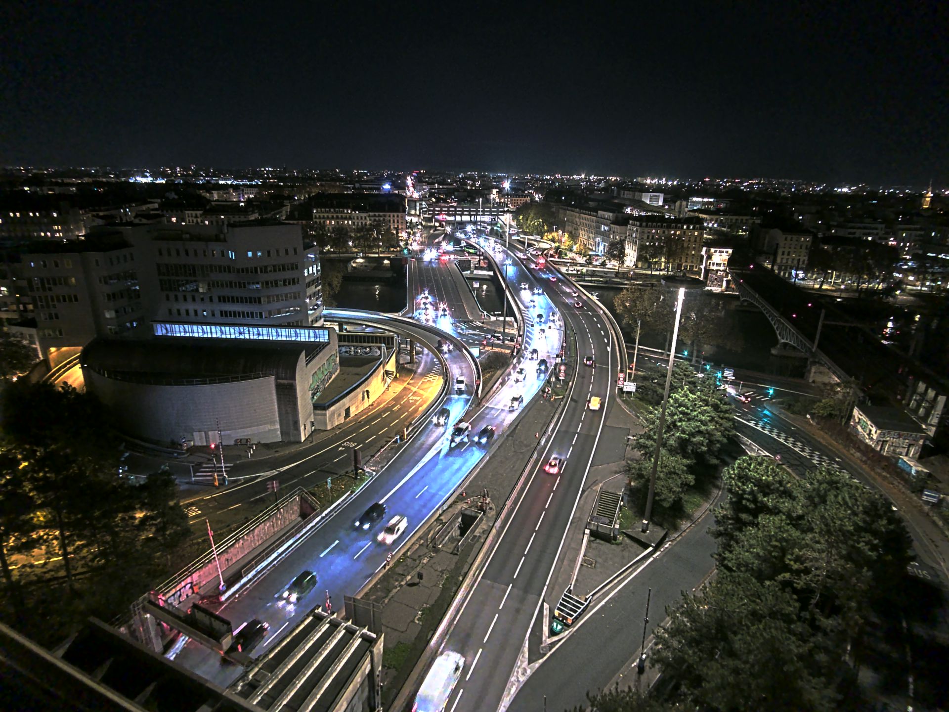 Caméra autoroute à Lyon Perrache à l'entrée Sud du Tunnel sous Fourvière, en direction de Marseille